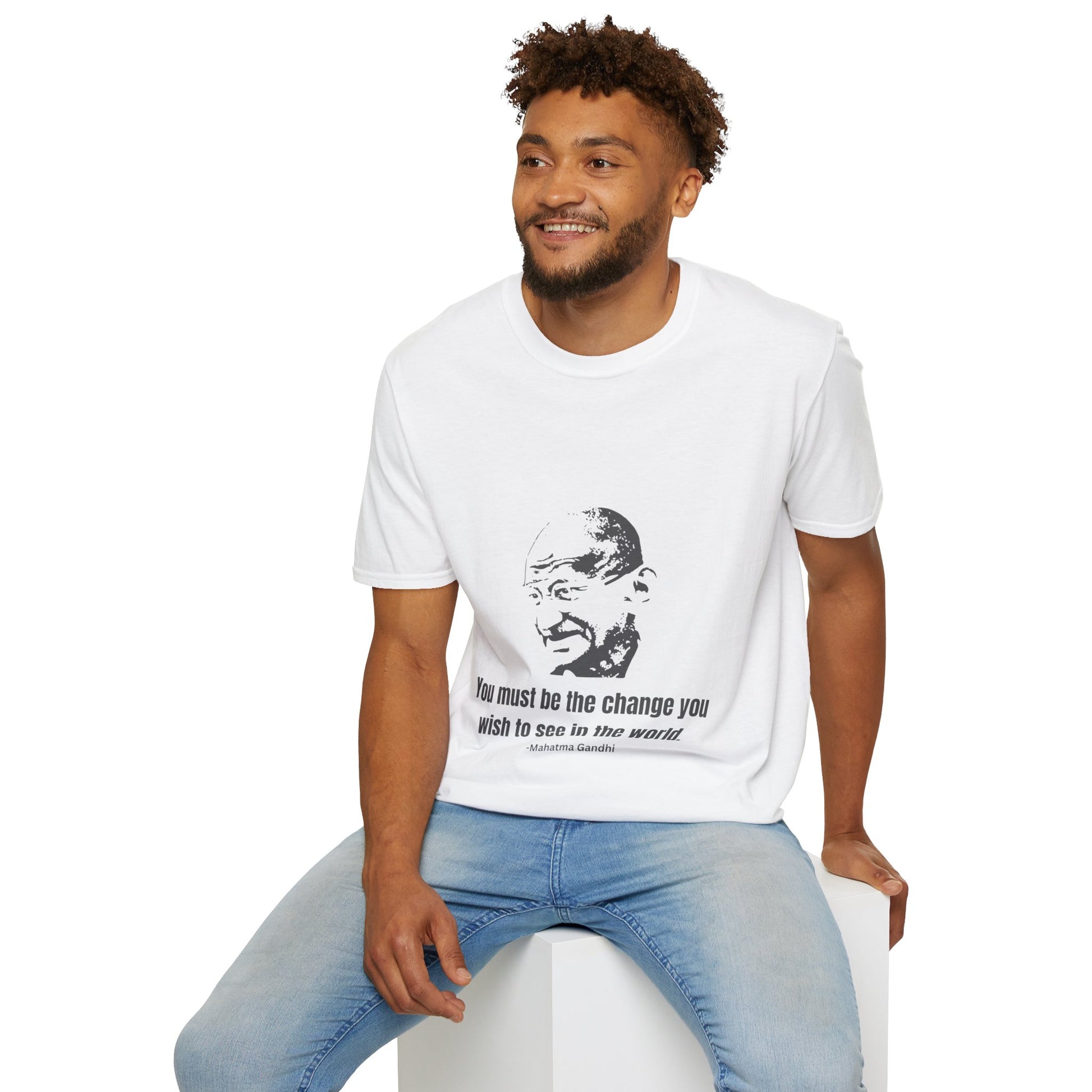 Be the Change Men's Tshirt (IW Gray Logo) - Sweet Baby Jeez Teez