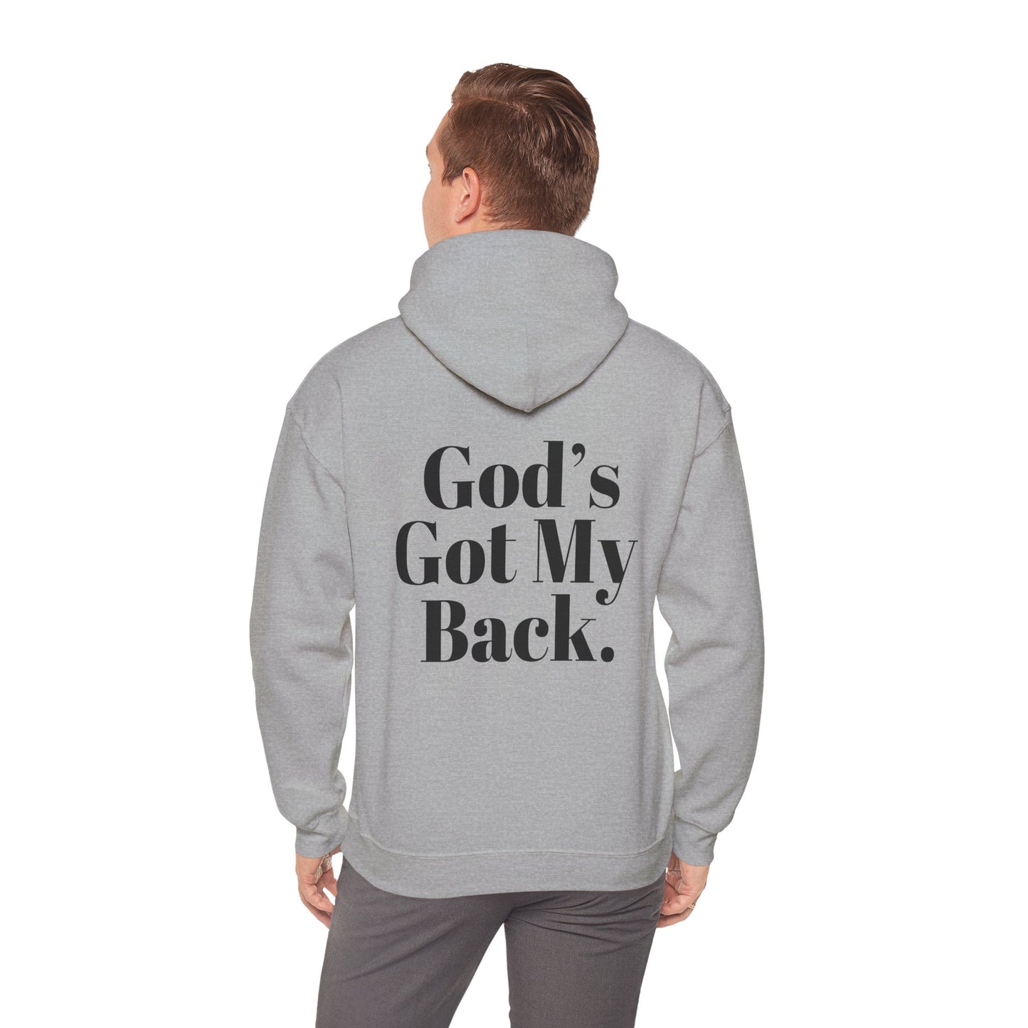 God's Got My Back Men's Hoodie (Black Logo) - Sweet Baby Jeez Teez