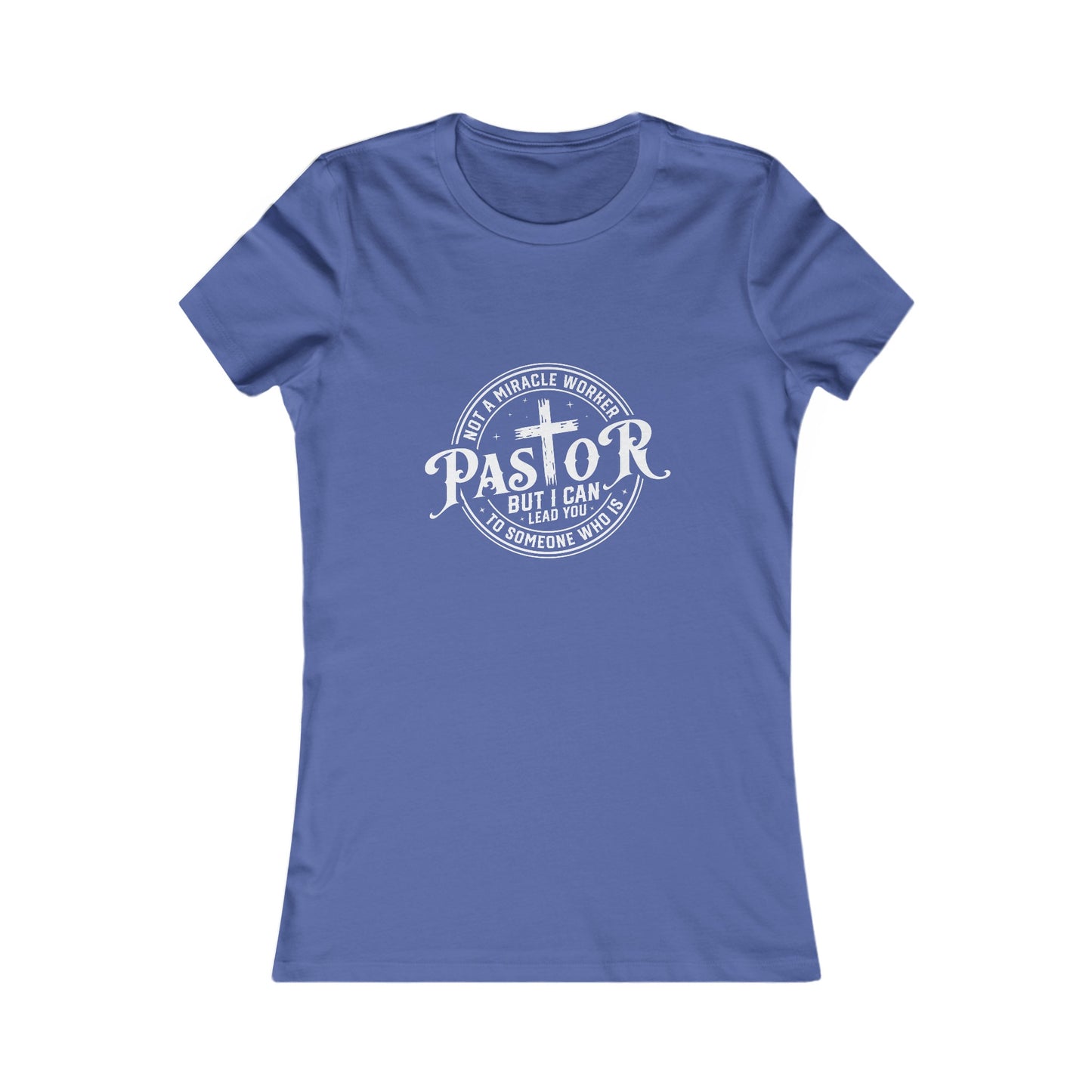 Pastor Women's Fitted Tshirt (White Logo) - Sweet Baby Jeez Teez