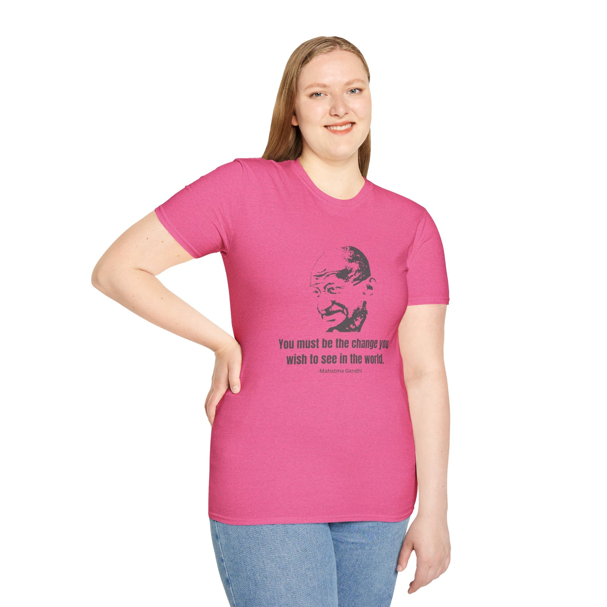 Be the Change Women's Relaxed/Plus Tshirt (IW Gray Logo) - Sweet Baby Jeez Teez