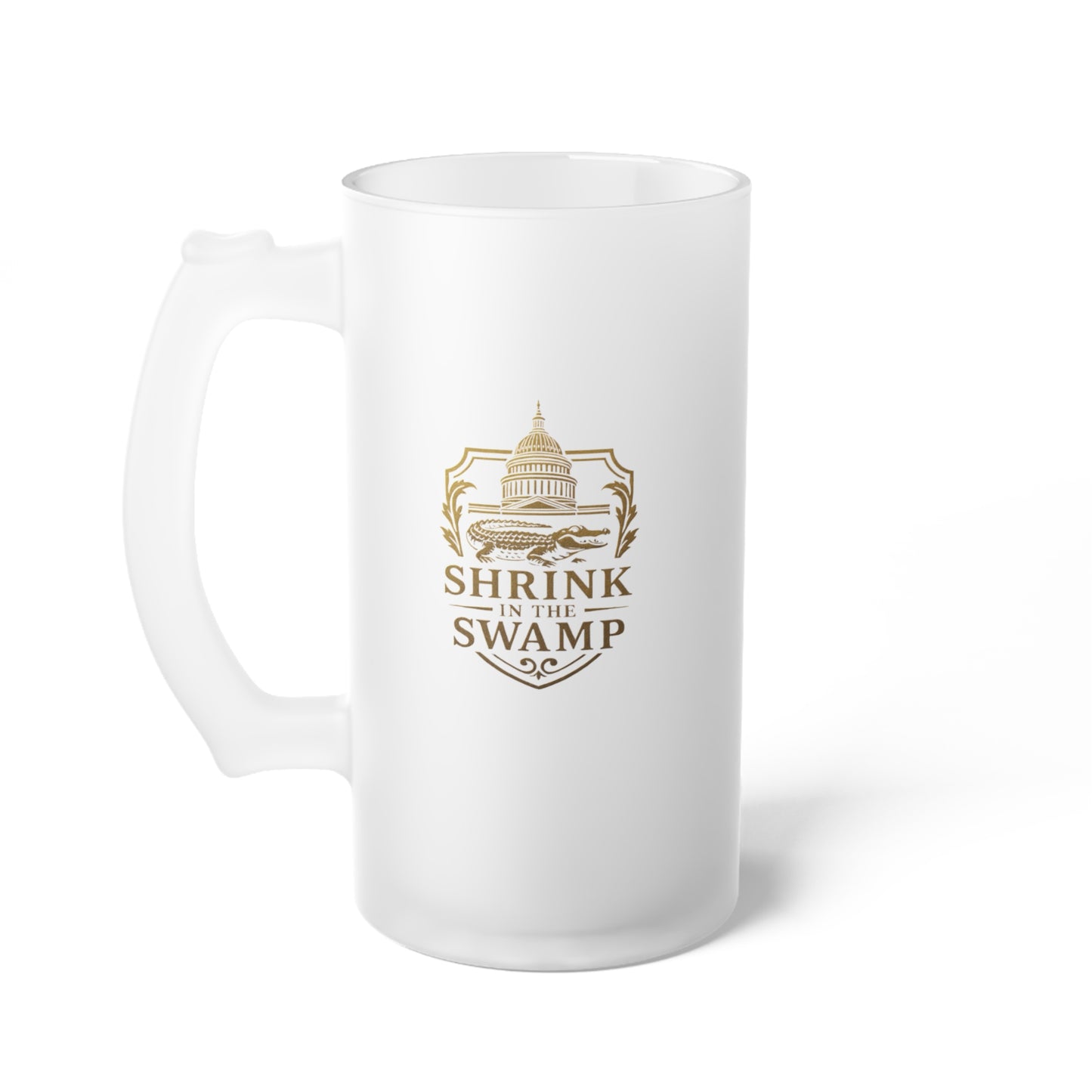 Shrink in the Swamp [TM] Logo Frosted Beer Mug