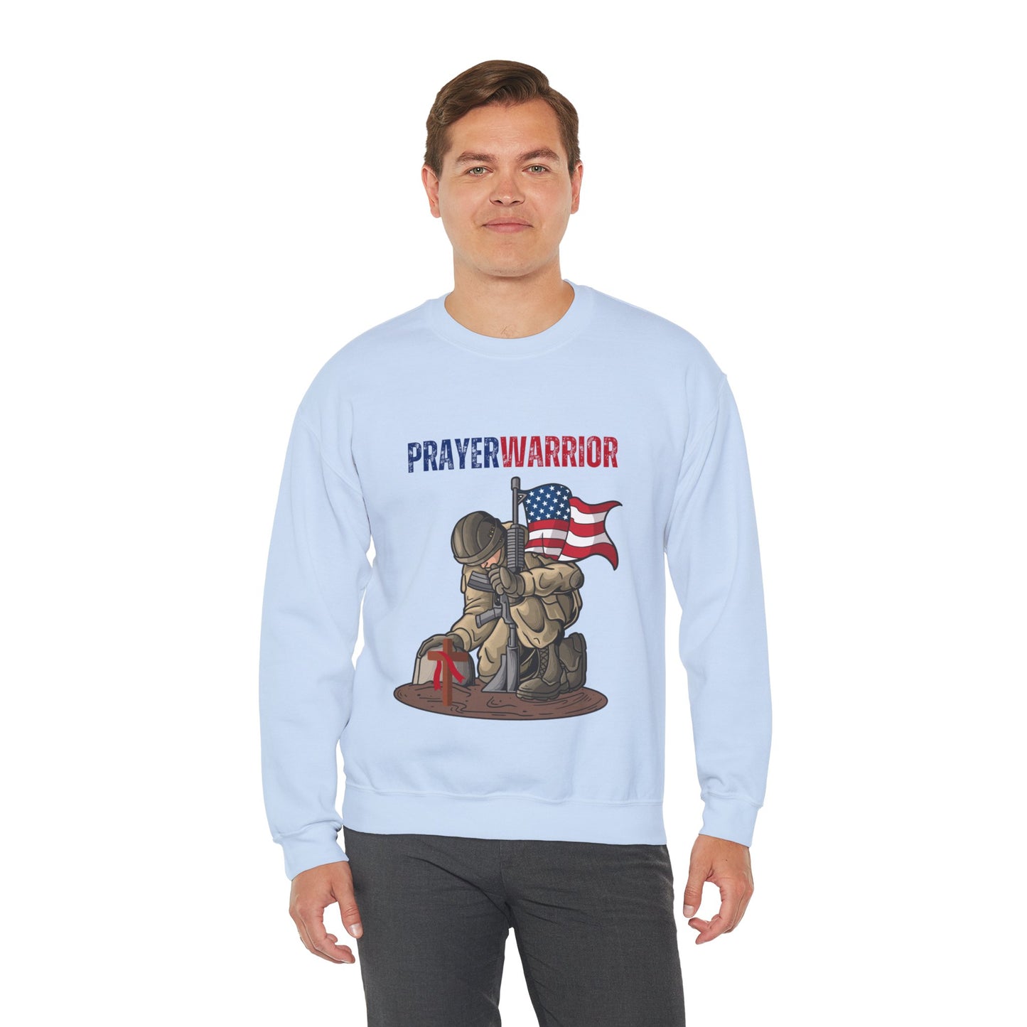 Prayer Warrior Soldier Men's Sweatshirt - Sweet Baby Jeez Teez