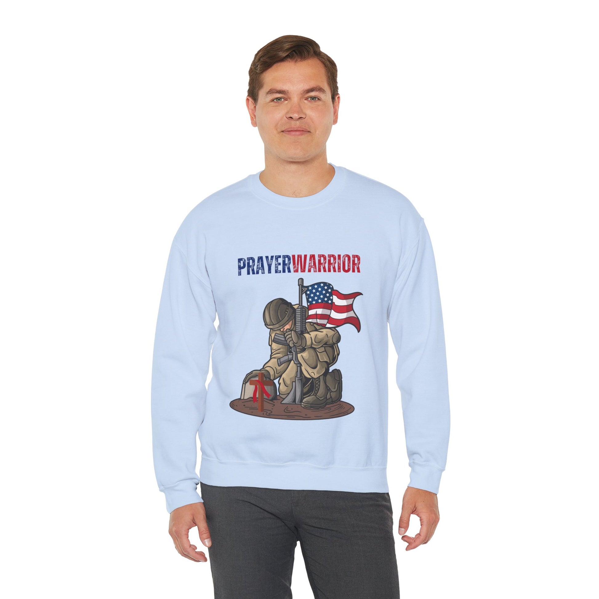 Prayer Warrior Soldier Men's Sweatshirt - Sweet Baby Jeez Teez