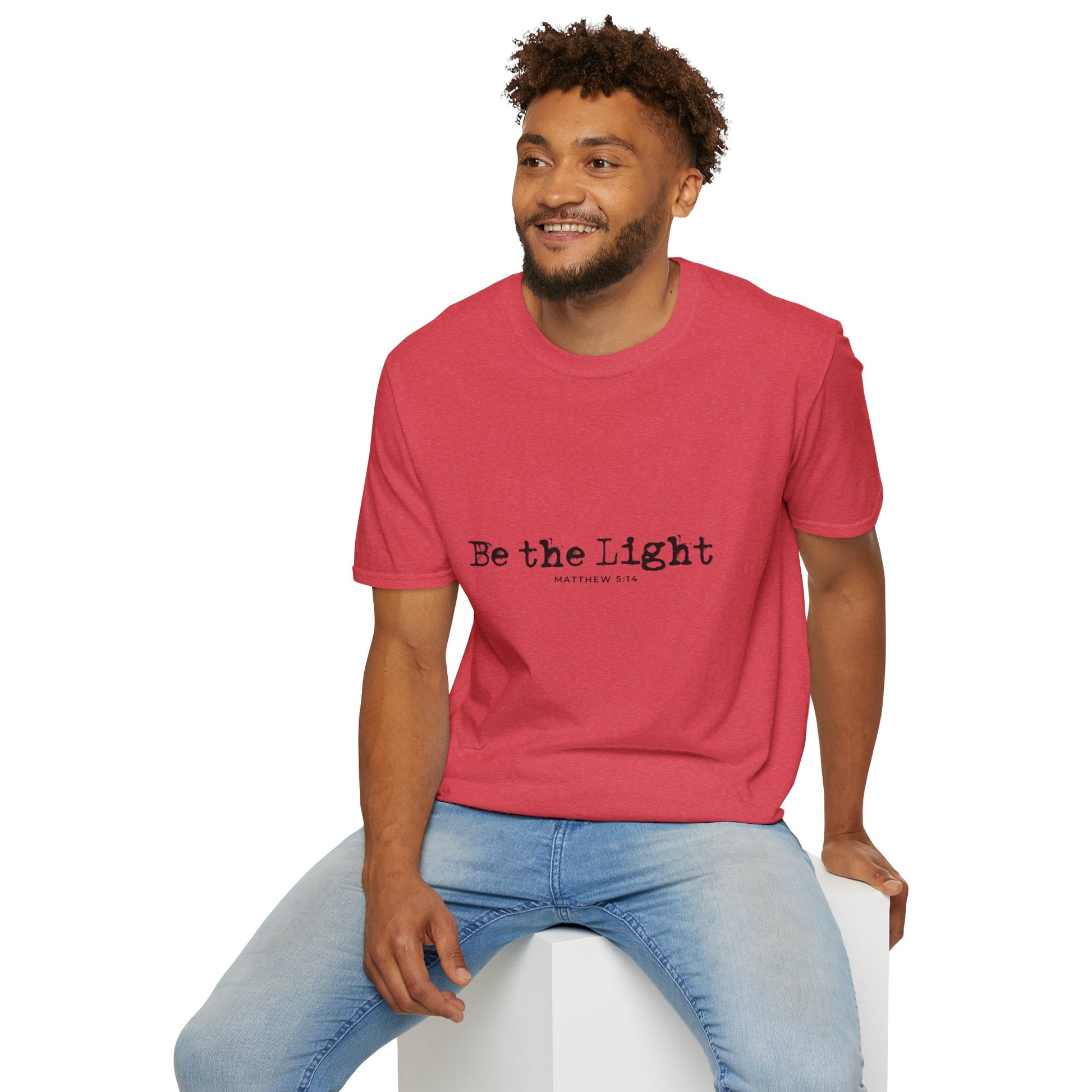 Be the Light Mens Relaxed Tshirt (Black Logo) - Sweet Baby Jeez Teez