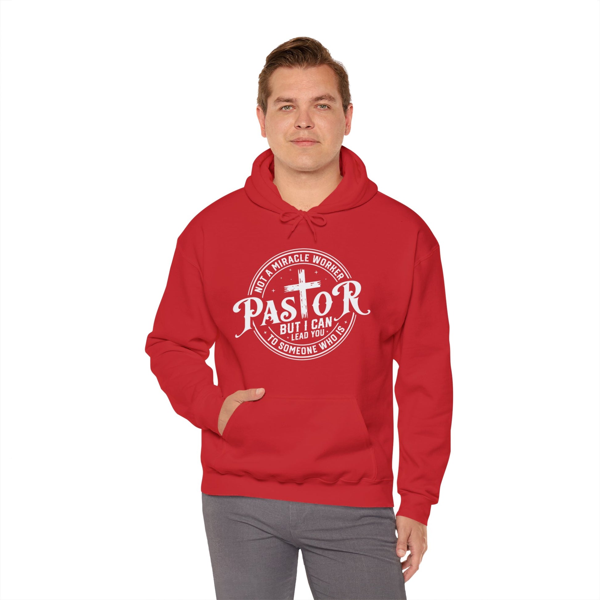 Pastor Men's Hooded Sweatshirt (White Logo) - Sweet Baby Jeez Teez