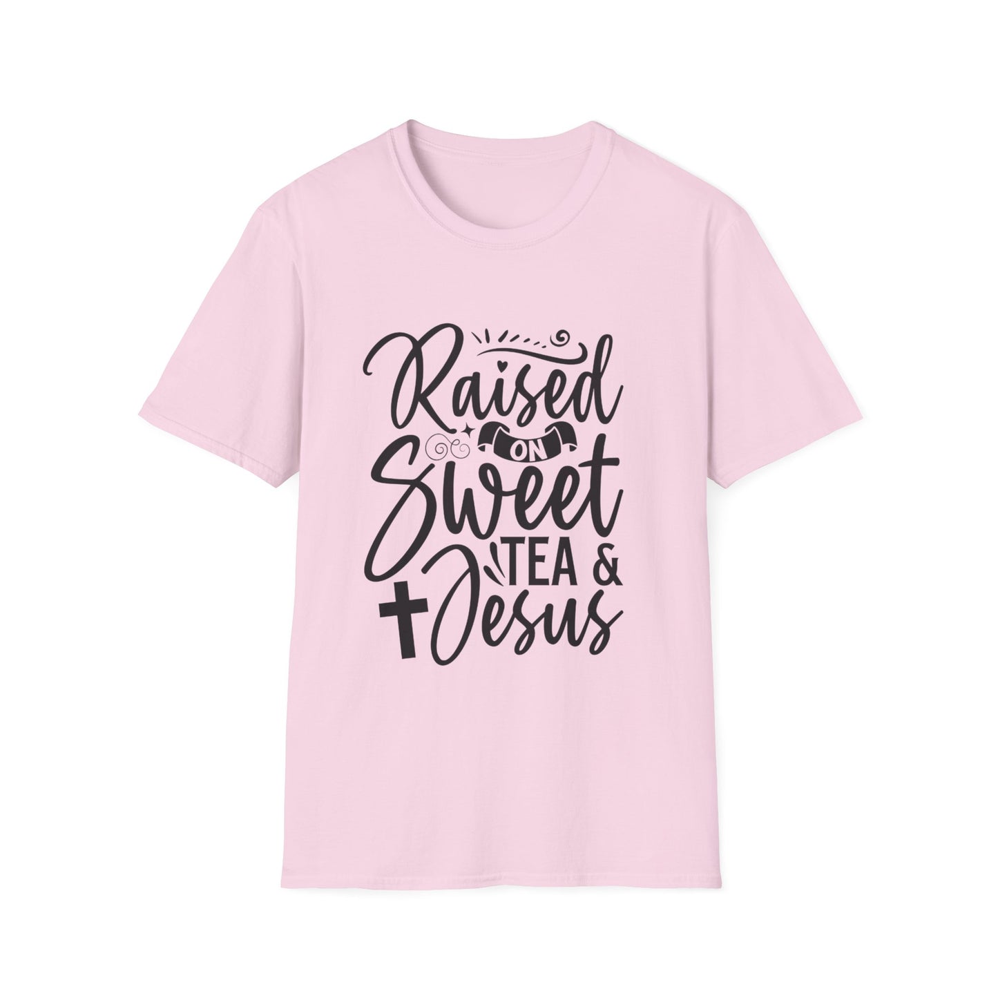 Sweet Tea and Jesus Women's Relaxed/Plus Tshirt (Black Logo) - Sweet Baby Jeez Teez