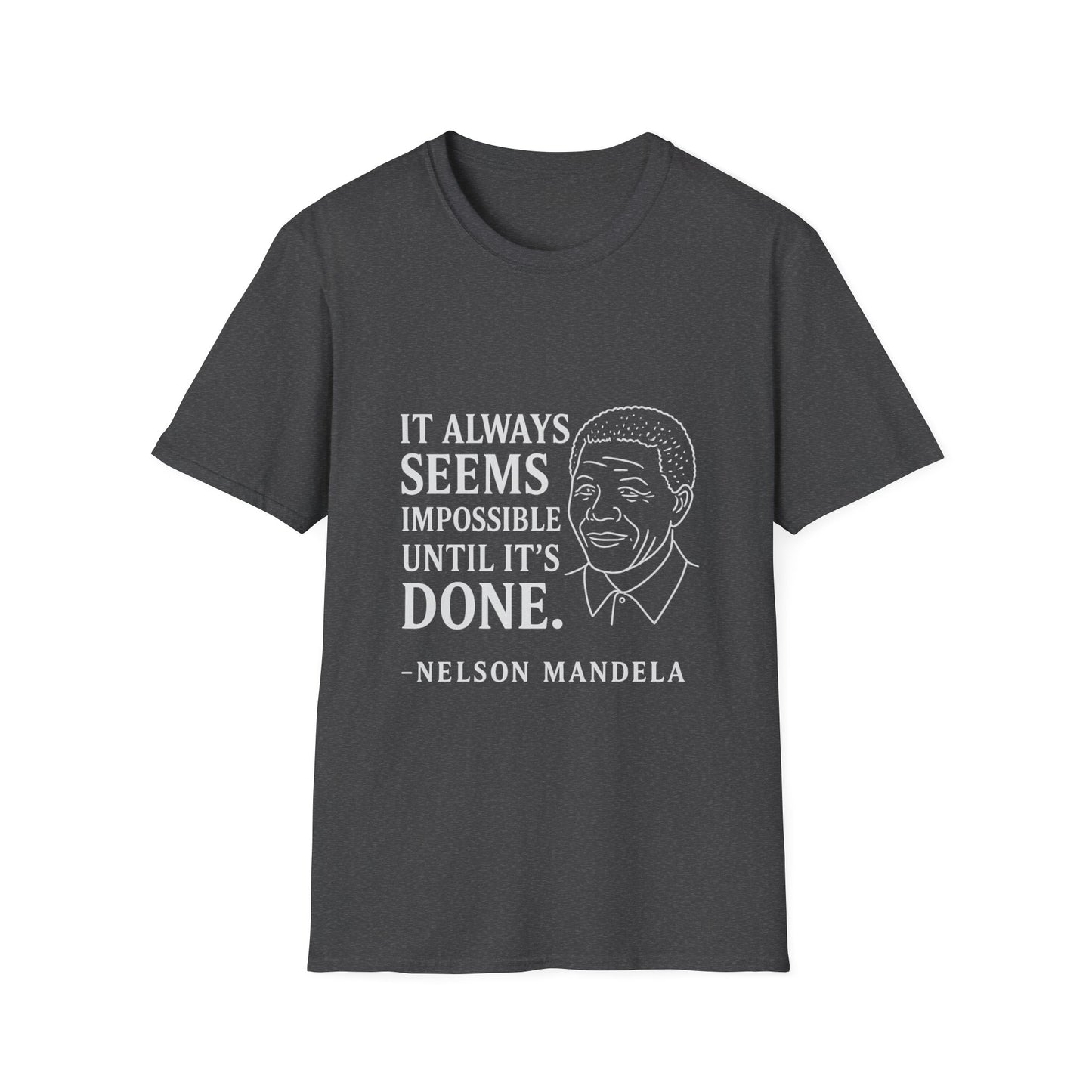 "Seems Impossible" Nelson Mandela Unisex SoftStyle Tshirt (IW Logo)