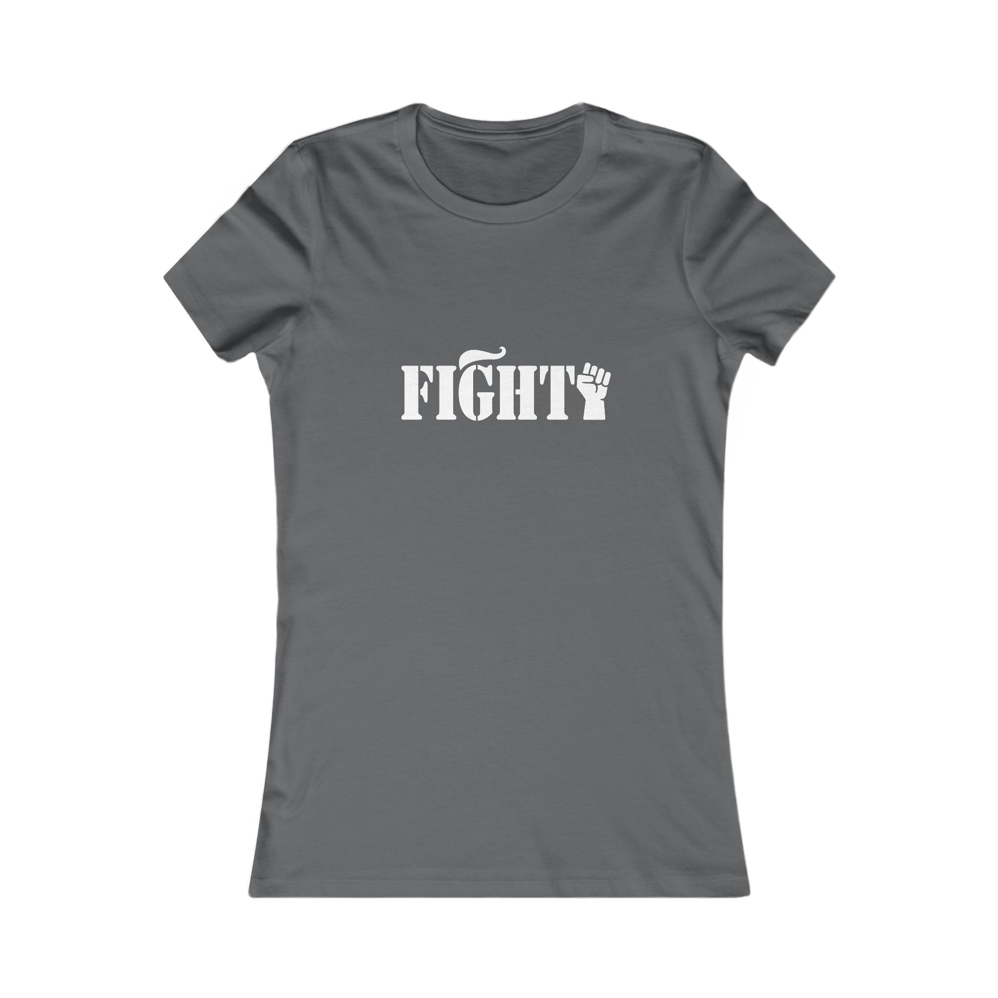 Fight Women's Fitted Tshirt (White Fist Logo) - Sweet Baby Jeez Teez