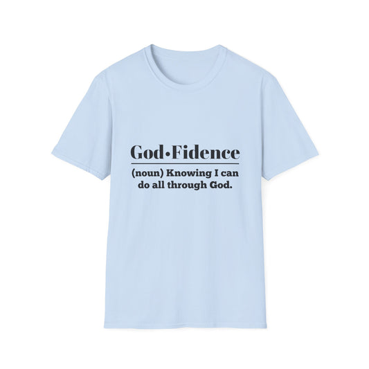 God-Fidence Men's Tshirt (Black Logo) - Sweet Baby Jeez Teez