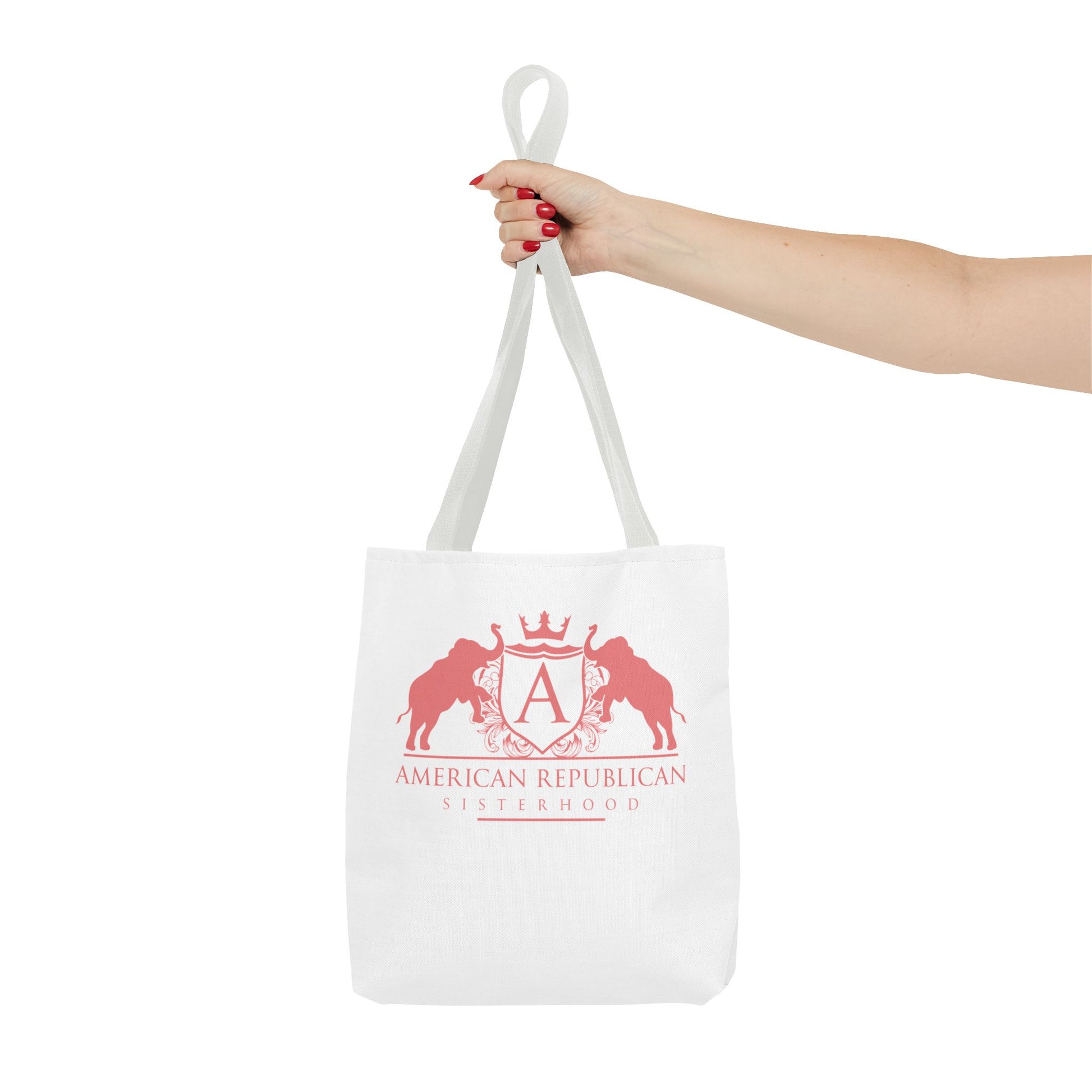 ARS White Tote Bag in 3  Sizes (ARS - Coral Logo) - Sweet Baby Jeez Teez