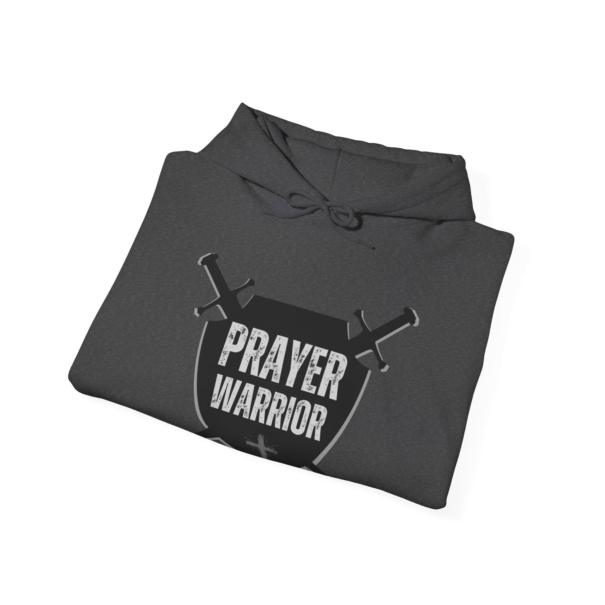 Prayer Warrior Shield Men's Hoodie (Black Logo) - Sweet Baby Jeez Teez