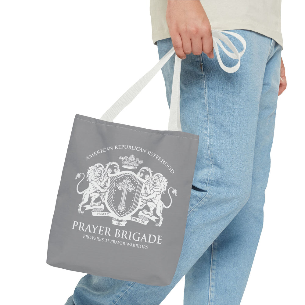 ARS Prayer Brigade Tote Bag (Light Gray with Light Gray Logo)