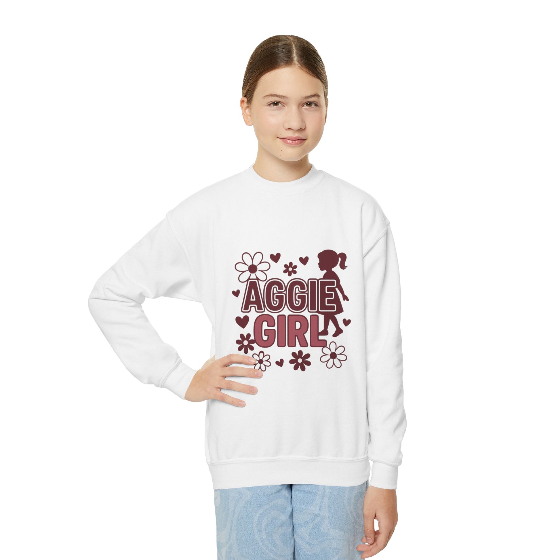 "Aggie Girl" Texas A&M Kids Sweatshirt - Sweet Baby Jeez Teez