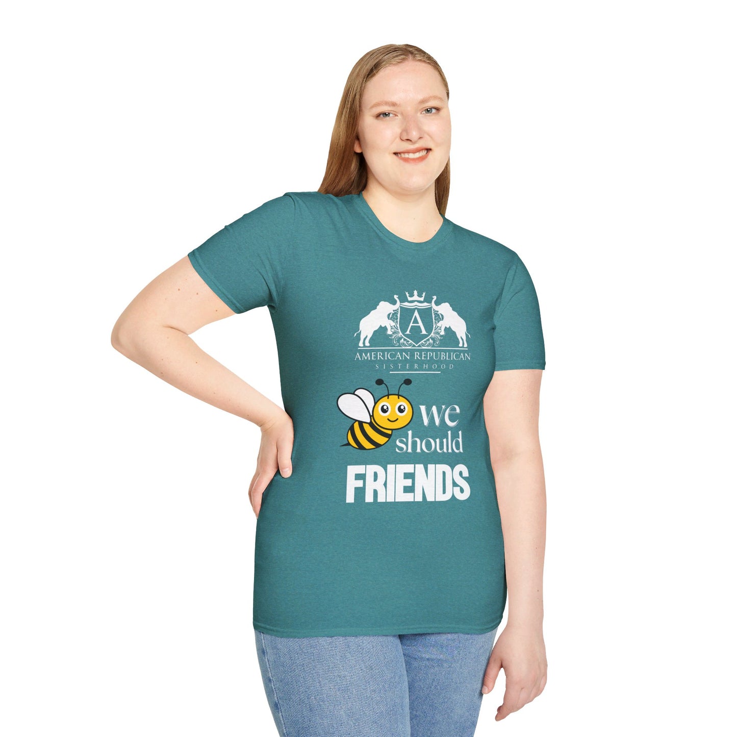 Bee Friends Women's Relaxed/Unisex Tshirt (ARS - Cartoon Logo) - Sweet Baby Jeez Teez