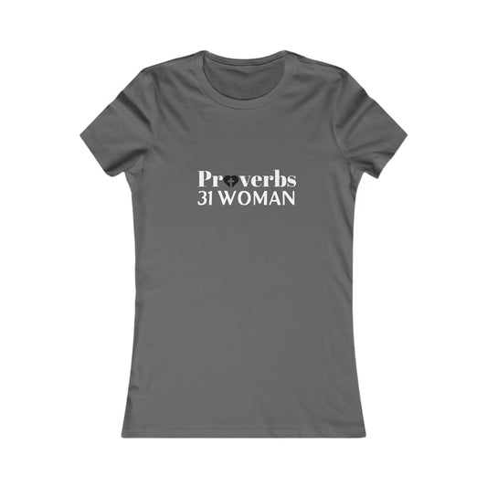 Proverbs 31 Women's Tshirt (White & Black Logo) - Sweet Baby Jeez Teez