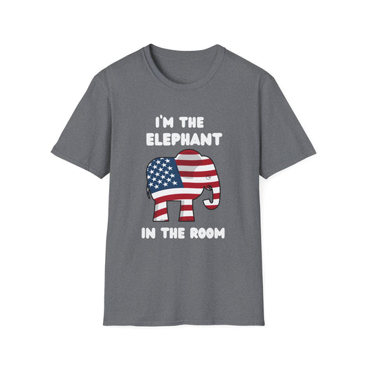 Elephant in Room Cartoon Women's Relaxed/Plus Tshirt (White Logo, Red & Gray Tshirts) - Sweet Baby Jeez Teez