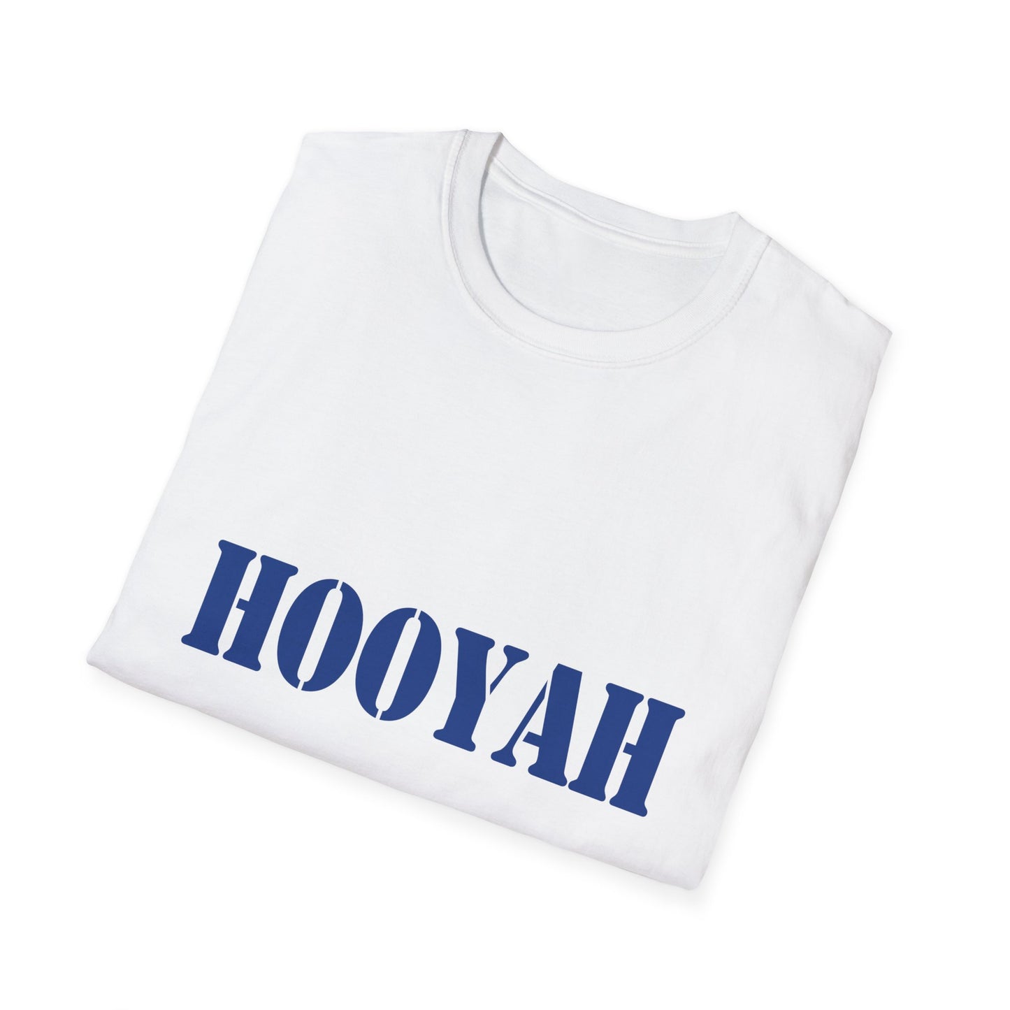 HOOYAH (Navy) Unisex Tshirt (MM Blue Logo) - Sweet Baby Jeez Teez