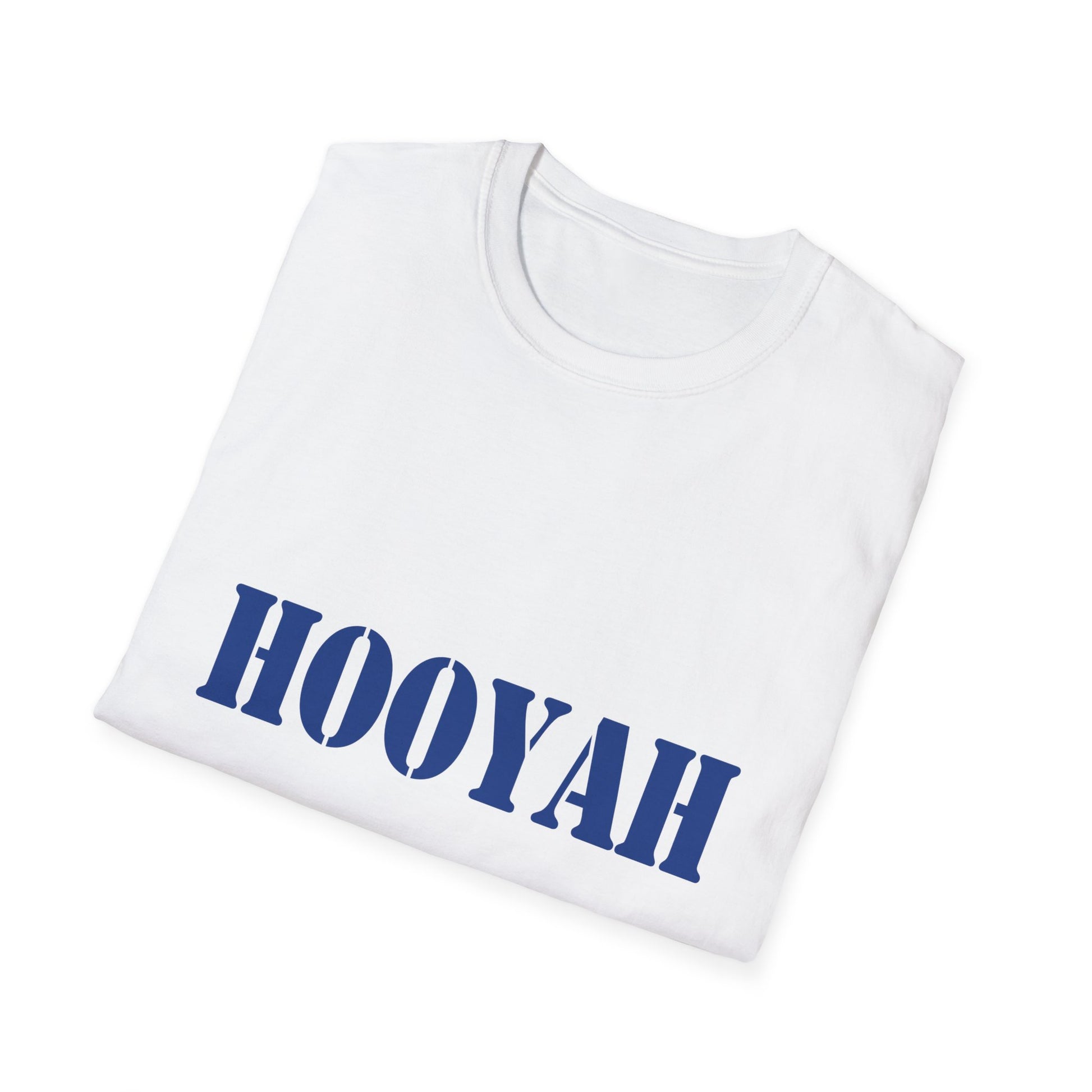 HOOYAH (Navy) Unisex Tshirt (MM Blue Logo) - Sweet Baby Jeez Teez