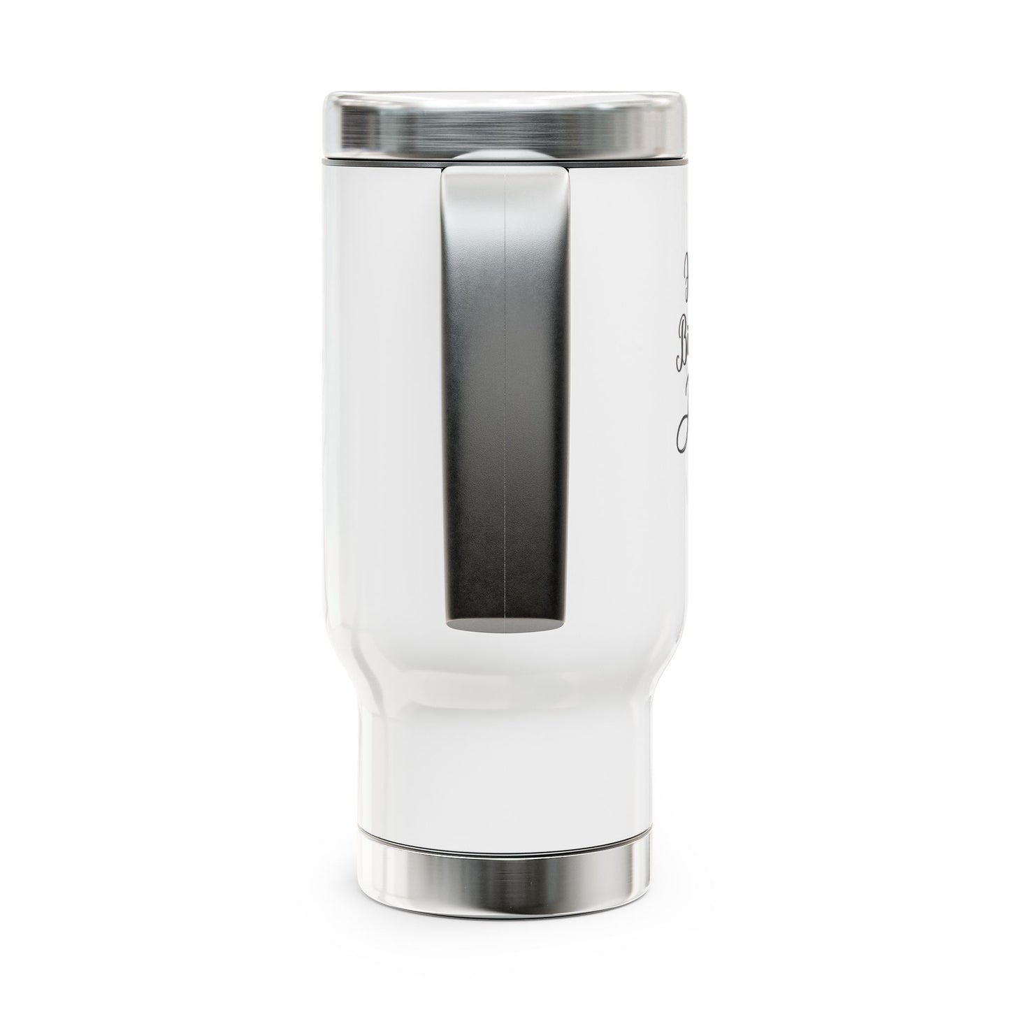 Happy Bday Jesus Stainless Travel Mug with Handle, 14oz