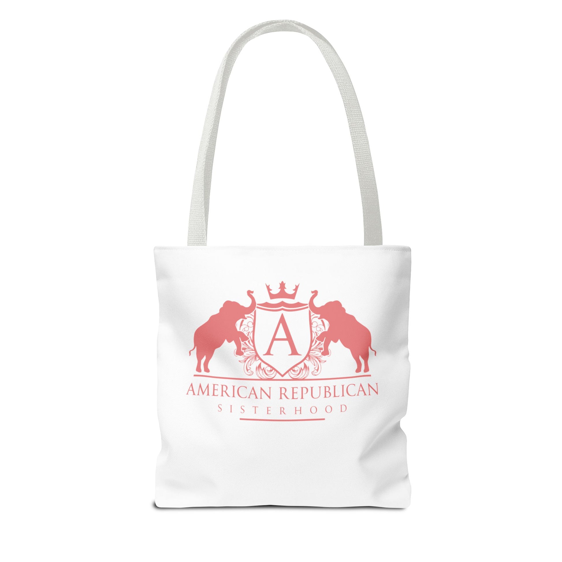 ARS White Tote Bag in 3  Sizes (ARS - Coral Logo) - Sweet Baby Jeez Teez