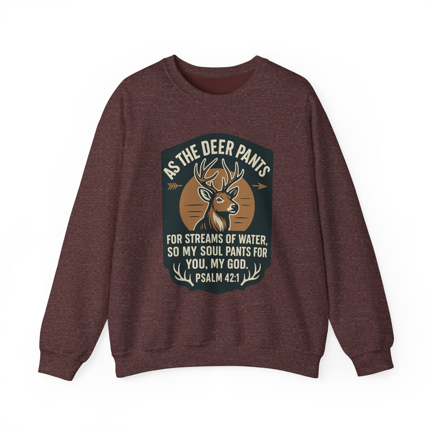 Psalm 42:1 "As the Deer" Bible Verse Cozy Sweatshirt