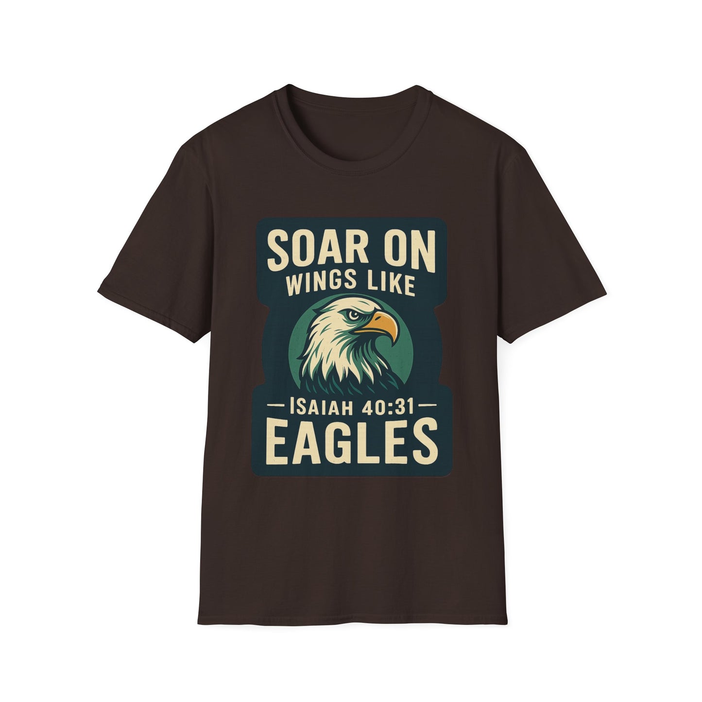 "Isiah 40:31" Soar on Wings Bible Verse Softstyle Tshirt