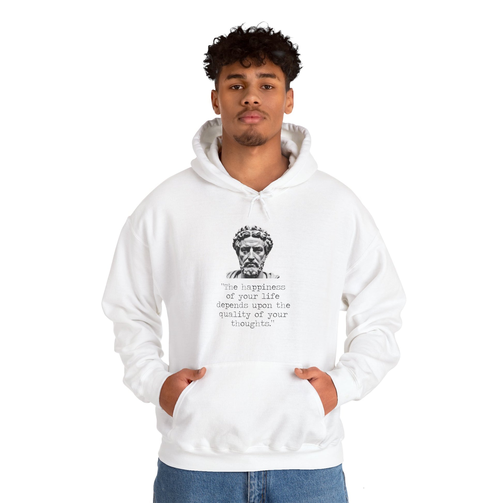 Quality of Thought Men's Hoodie (IW - Black Logo) - Sweet Baby Jeez Teez