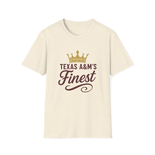Texas A&M's Finest Unisex Softstyle T-Shirt (Crown Logo) - Sweet Baby Jeez Teez