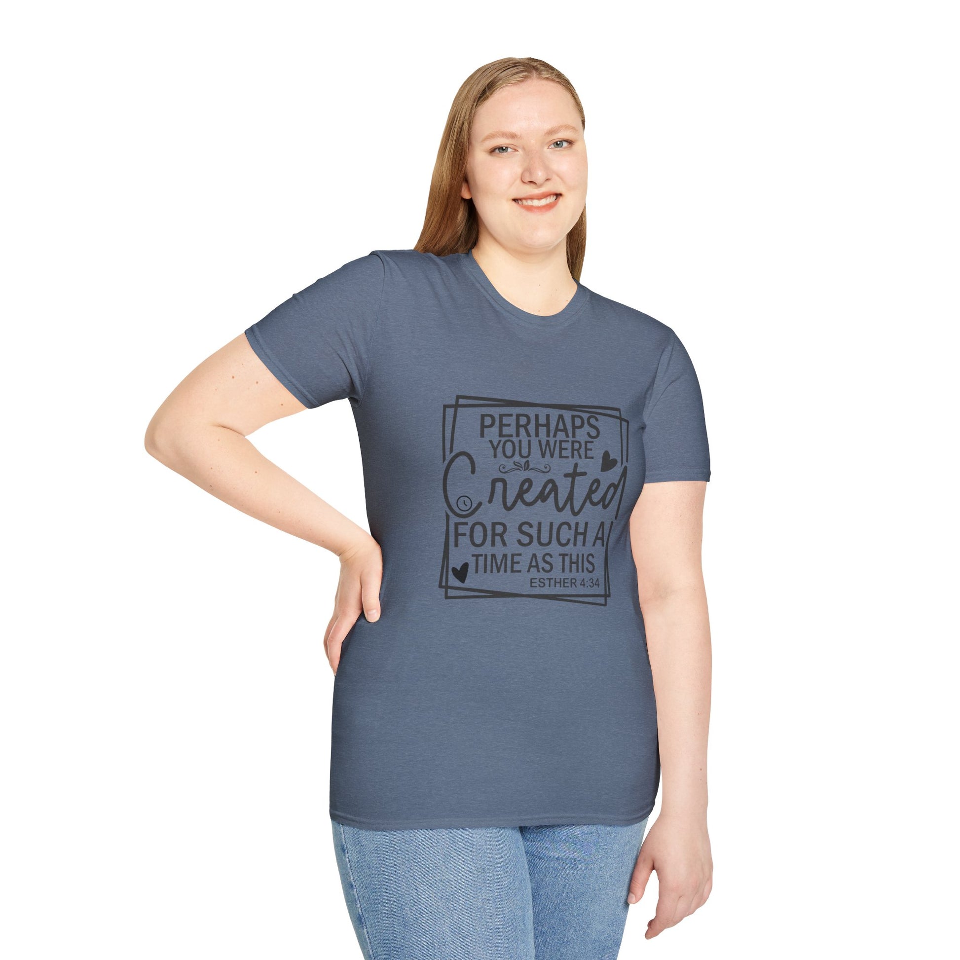 Esther 4:14 Women's Relaxed Softstyle Tshirt (Black Logo) - Sweet Baby Jeez Teez