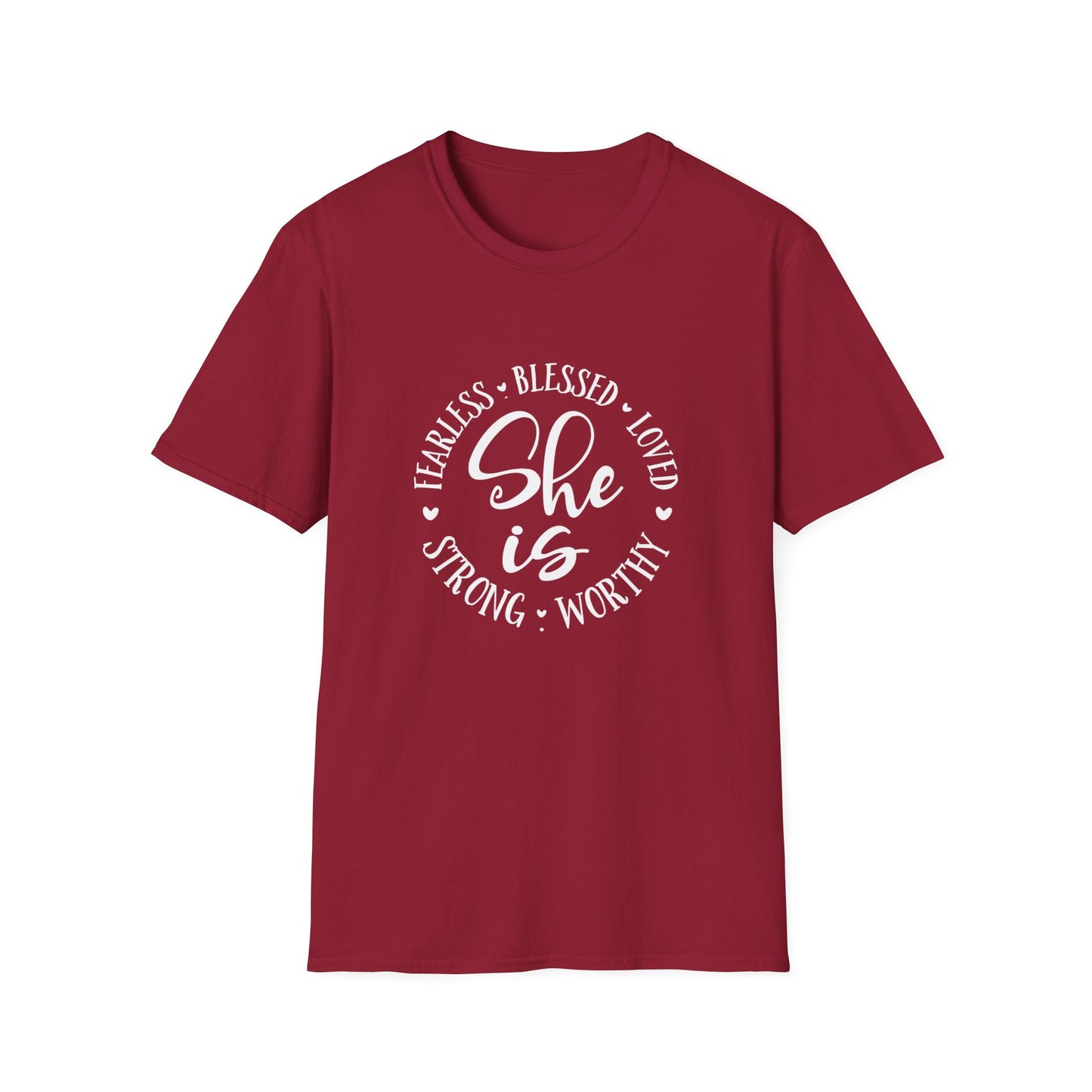 She Is Women's Relaxed/Plus Tshirt (White Logo) - Sweet Baby Jeez Teez