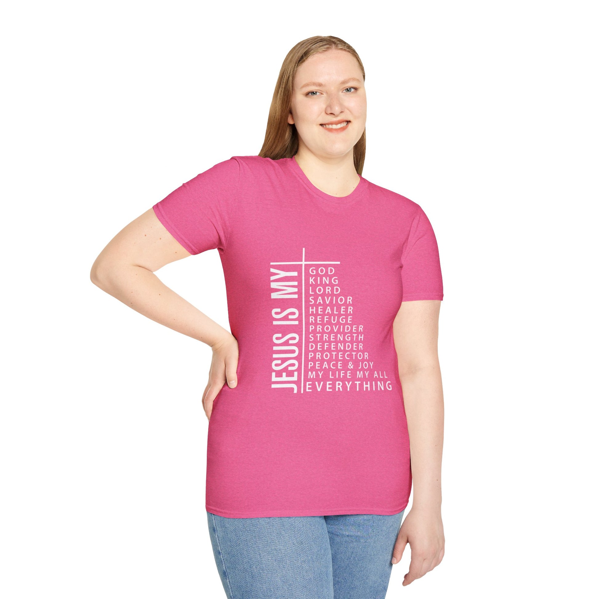 Jesus is My Women's Relaxed/Plus Tshirt (White Logo) - Sweet Baby Jeez Teez