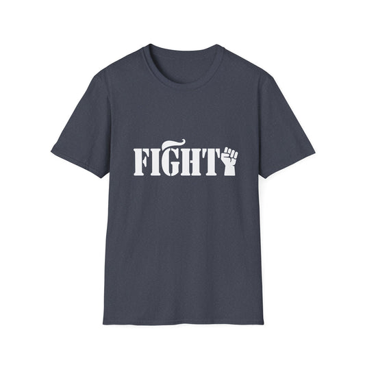 Fight Men's Tshirt (White Fist Logo) - Sweet Baby Jeez Teez