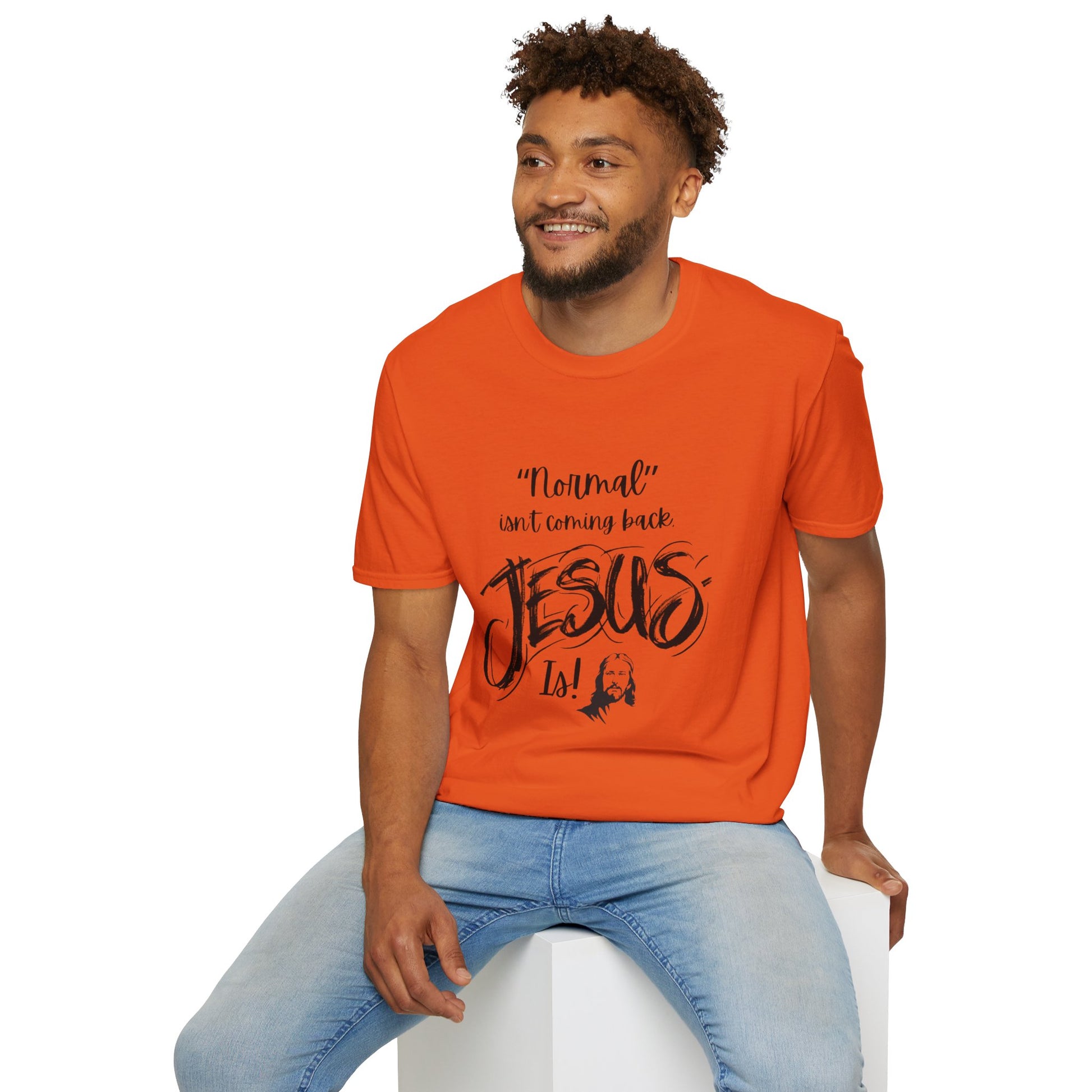 Normal Isn't Coming Back Men's Tshirt (Black Logo) - Sweet Baby Jeez Teez