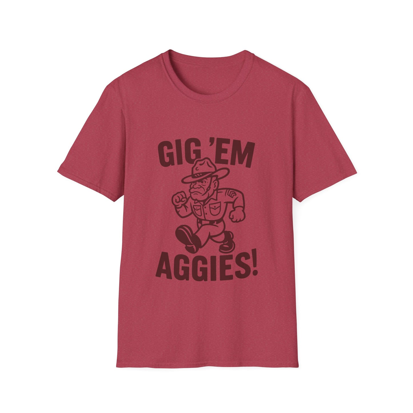 Gig Em Old Sarge Unisex Softstyle Tshirt - Sweet Baby Jeez Teez