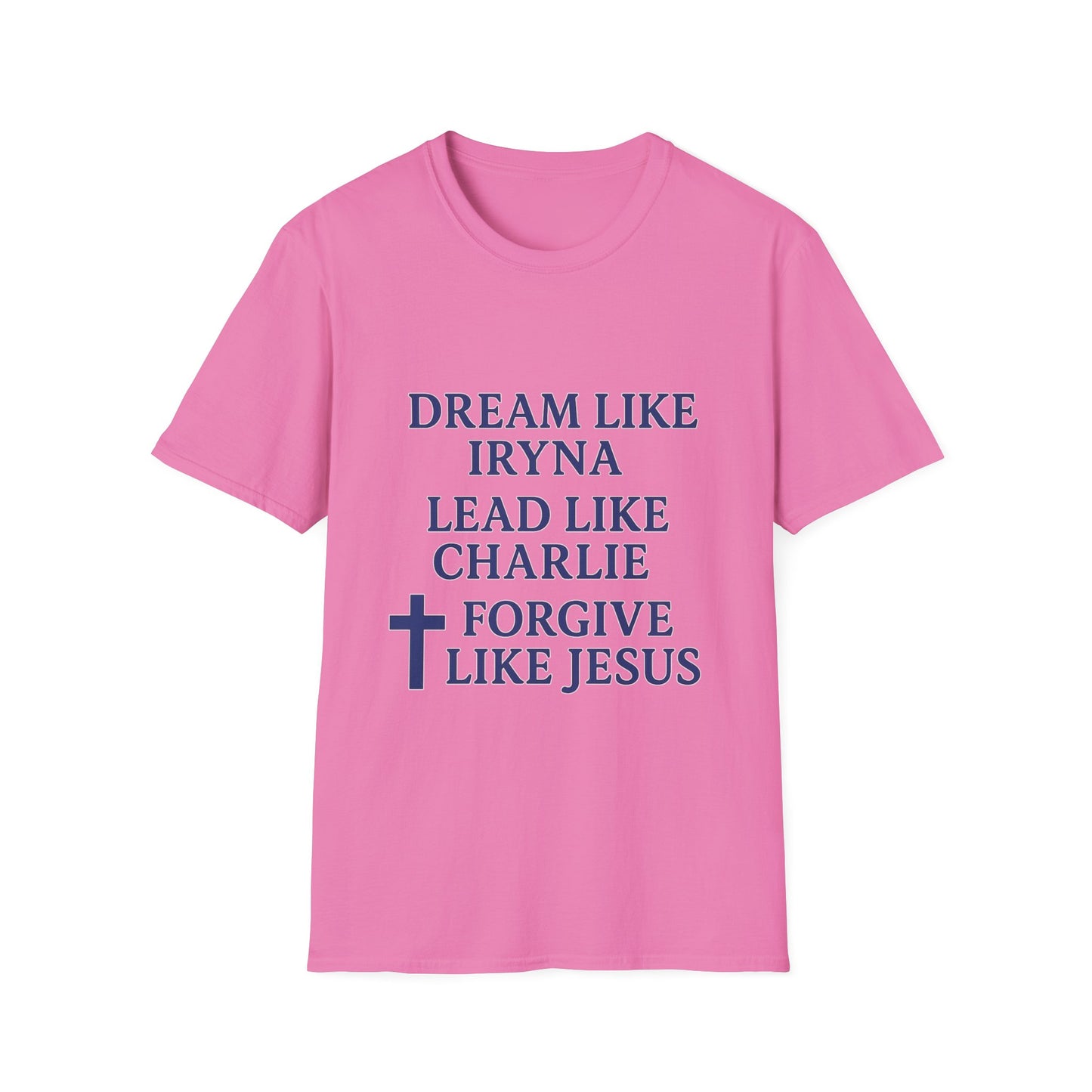 Dream, Lead, Forgive Men's Unisex Tshirt (Midnight Blue Logo)