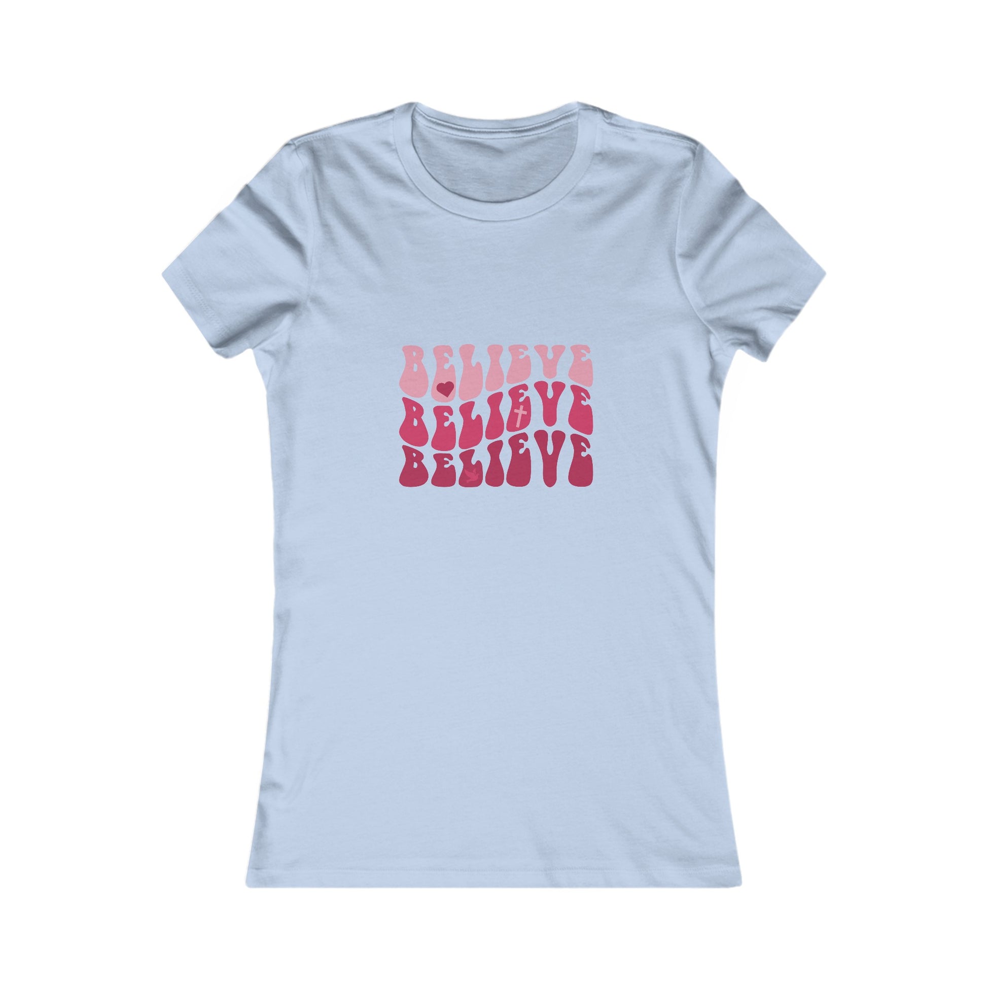 Believe Woman's Tshirt (Pink Logo) - Sweet Baby Jeez Teez