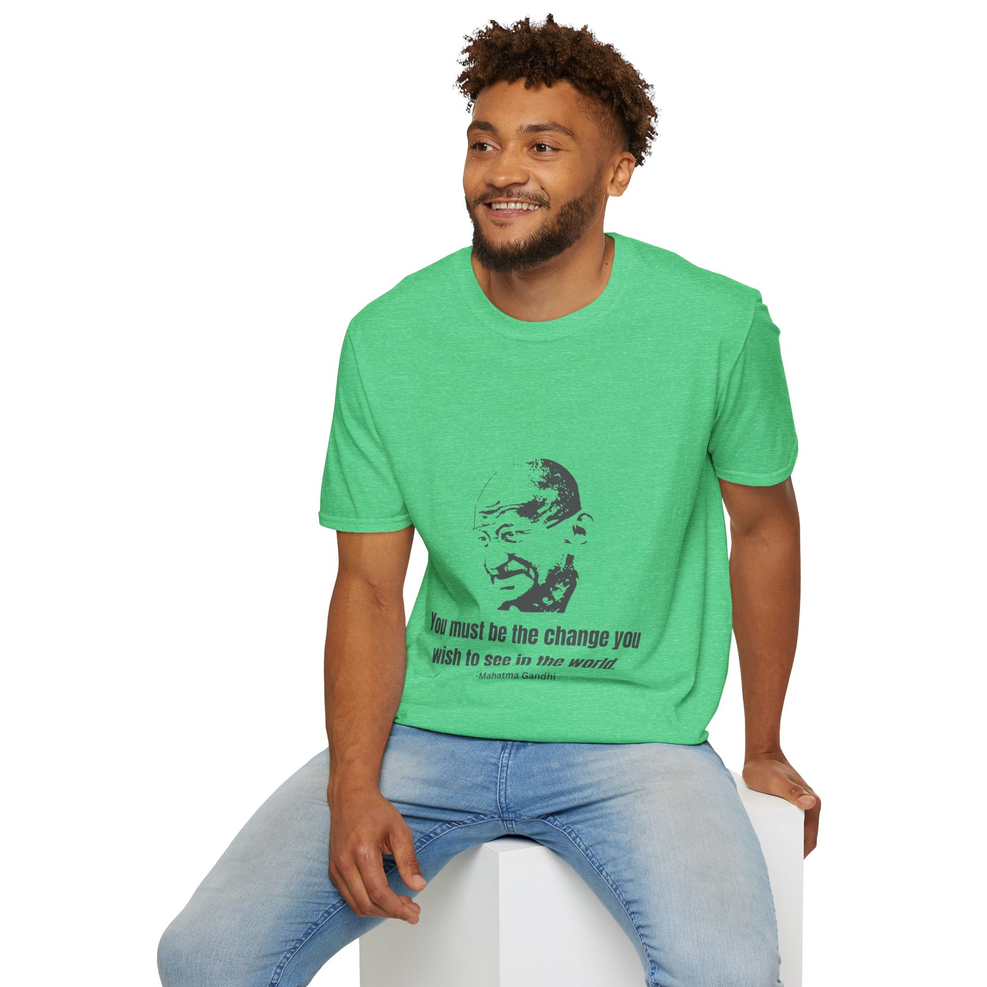 Be the Change Men's Tshirt (IW Gray Logo) - Sweet Baby Jeez Teez