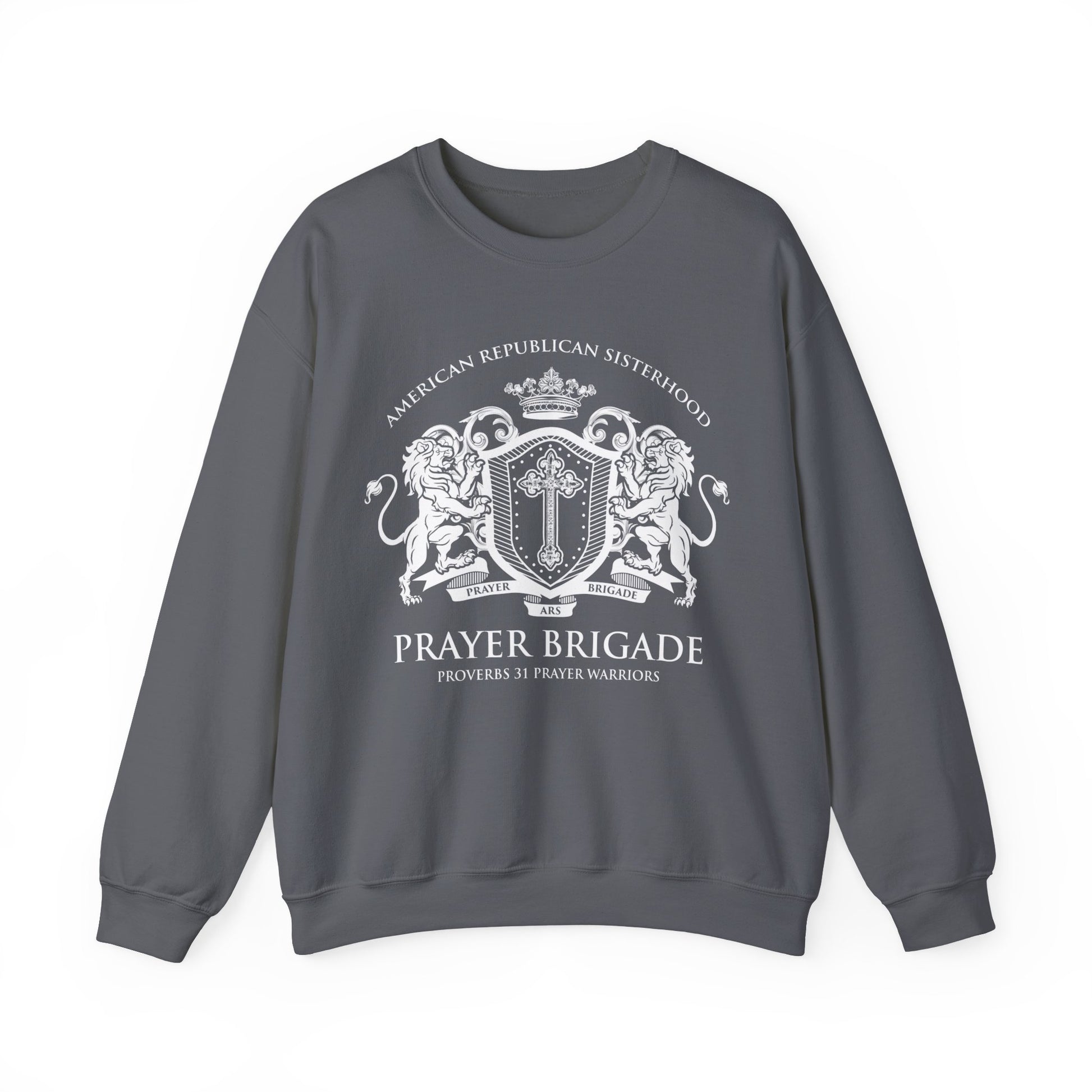 ARS Prayer Brigade UNISEX Sweatshirt (White Logo) - Sweet Baby Jeez Teez