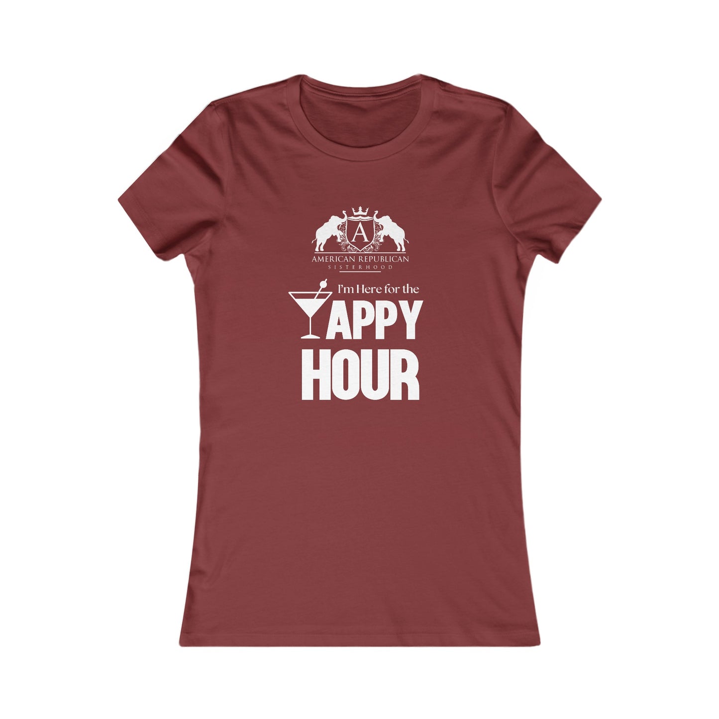 Here for the Yappy Hour Women's Fitted Tshirt (ARS - White Logo) - Sweet Baby Jeez Teez