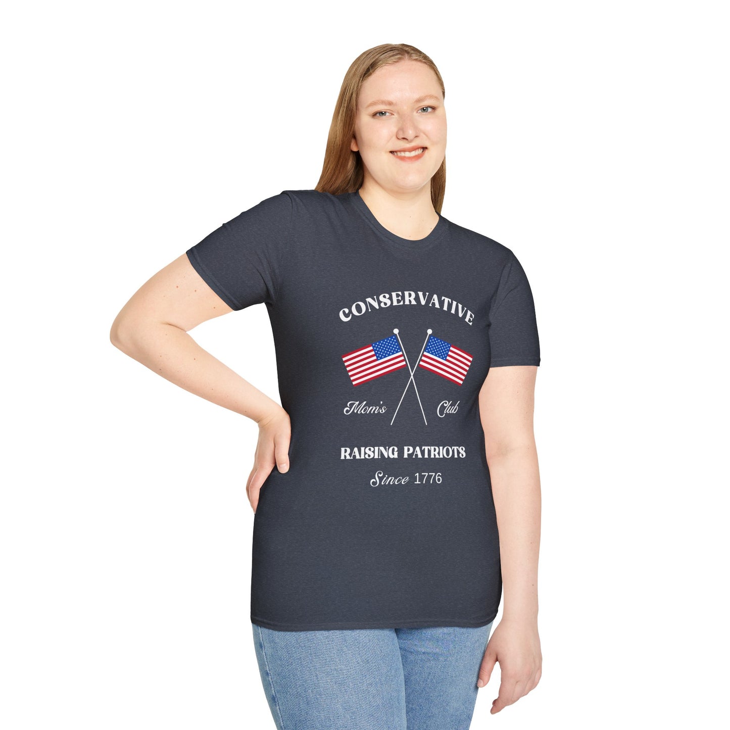 Conservative Mom's Club Women's Plus/Relaxed Tshirt (White Logo)