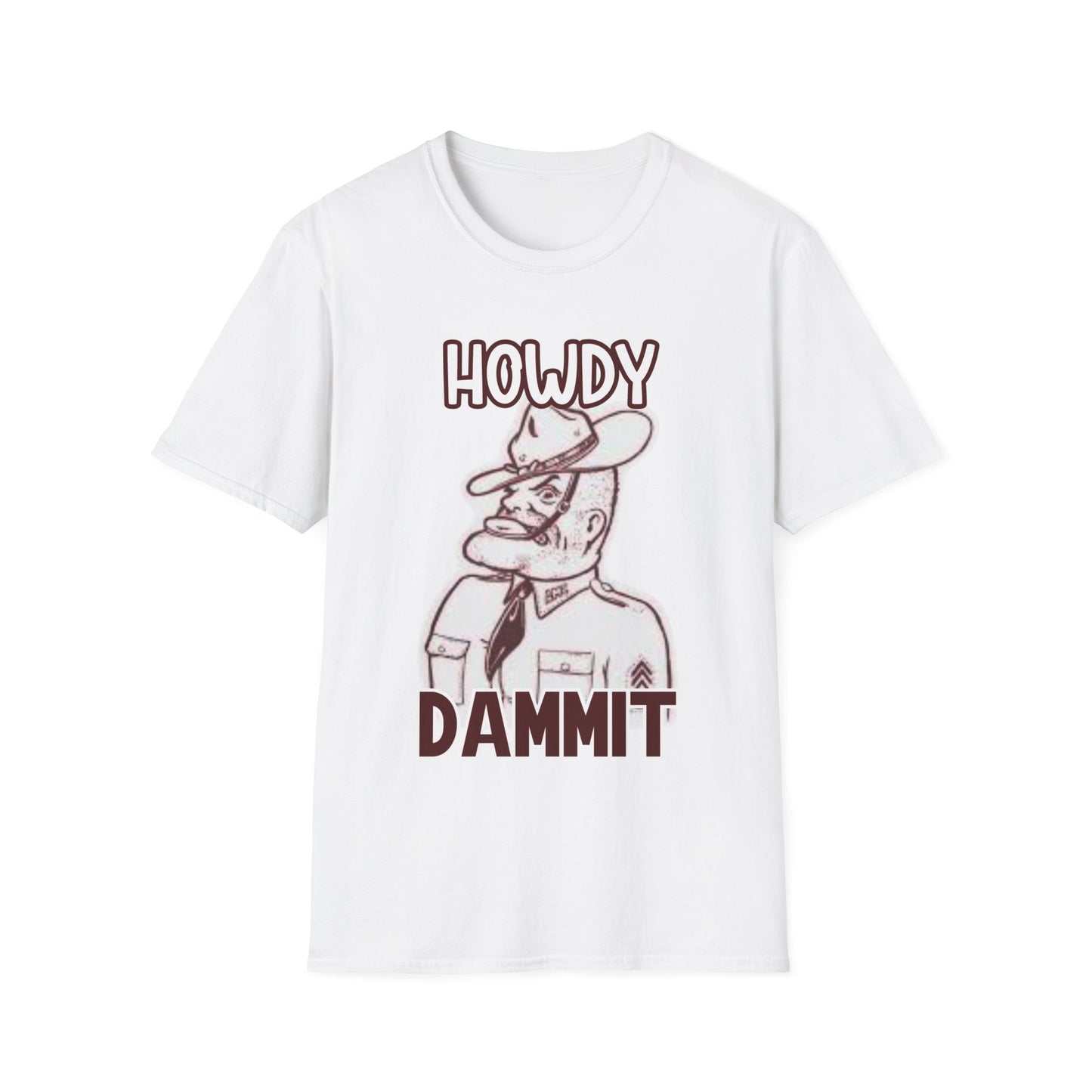 Howdy Dammit Men's Tshirt (Aggie - Old  Sarge Logo) - Sweet Baby Jeez Teez