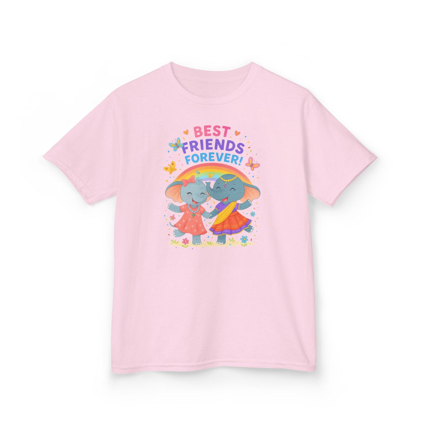 Ellalee the Elephant (TM) and Raja, Best Friends Forever Kids Tshirt
