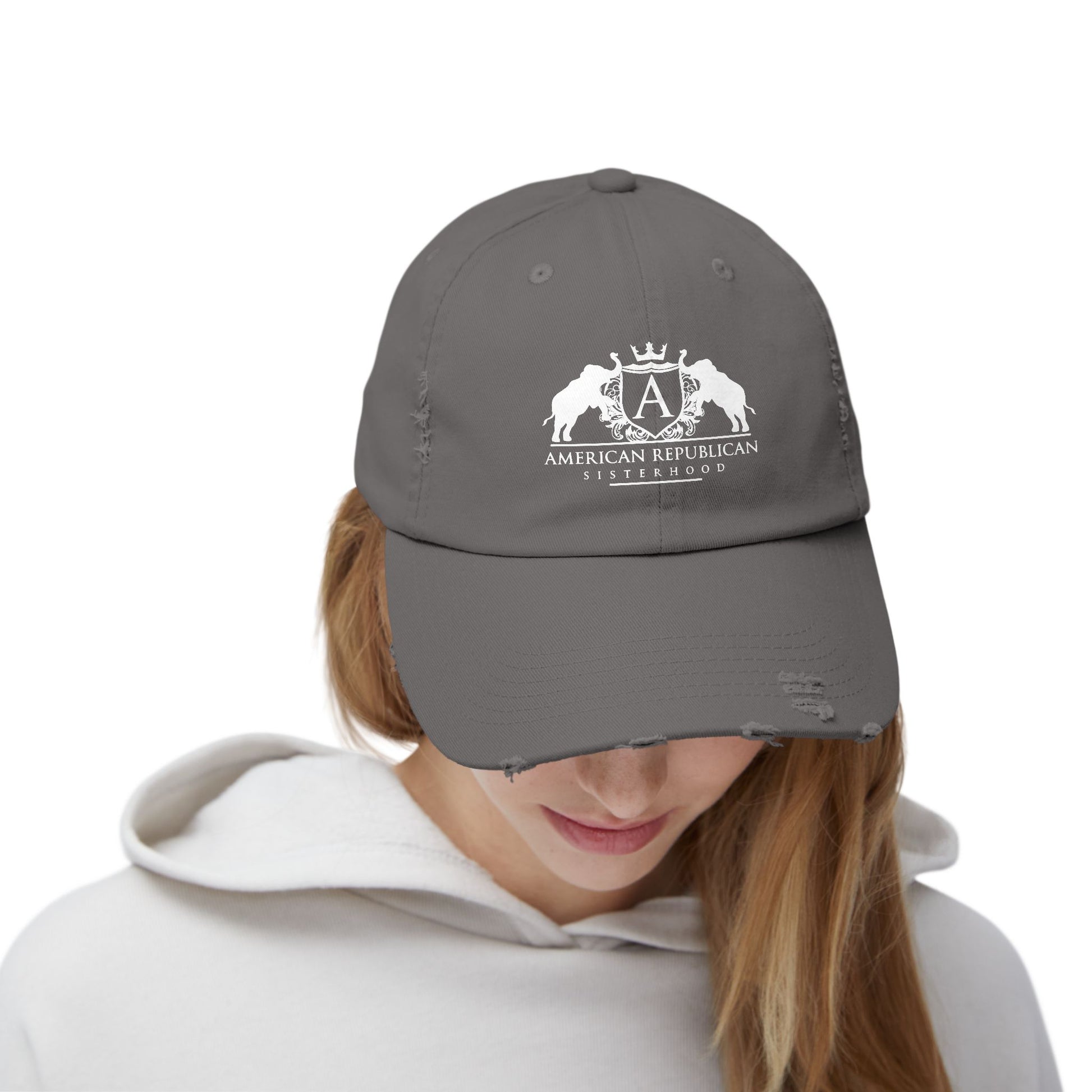 ARS White Logo Distressed Cap (ARS) - Sweet Baby Jeez Teez