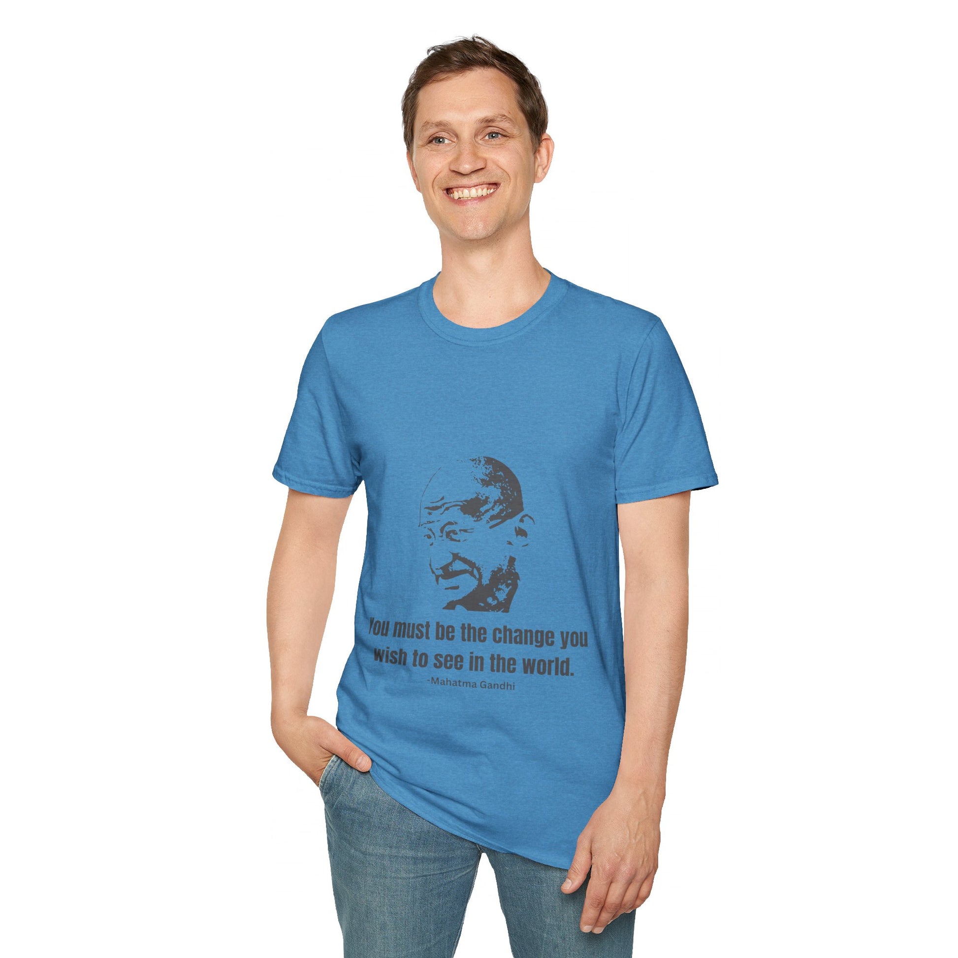 Be the Change Men's Tshirt (IW Gray Logo) - Sweet Baby Jeez Teez