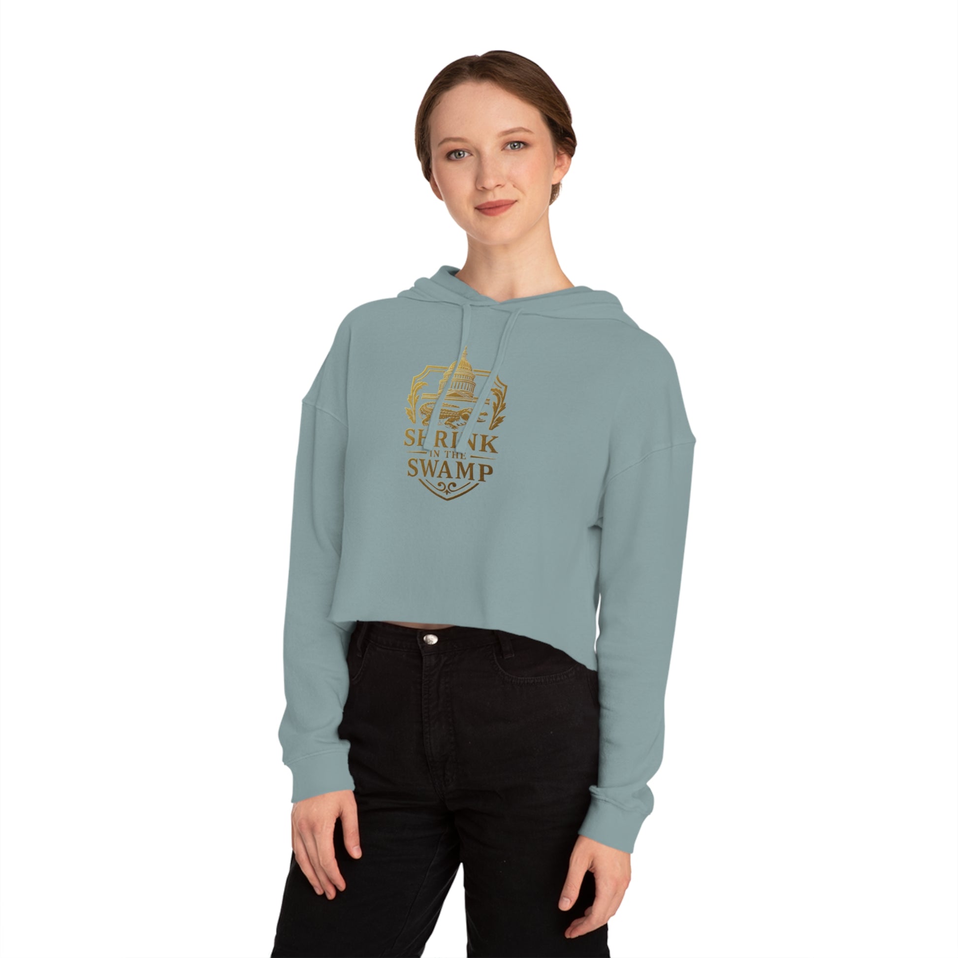 Shrink in the Swamp [TM] Logo Women’s Cropped Hoodie - Sweet Baby Jeez Teez