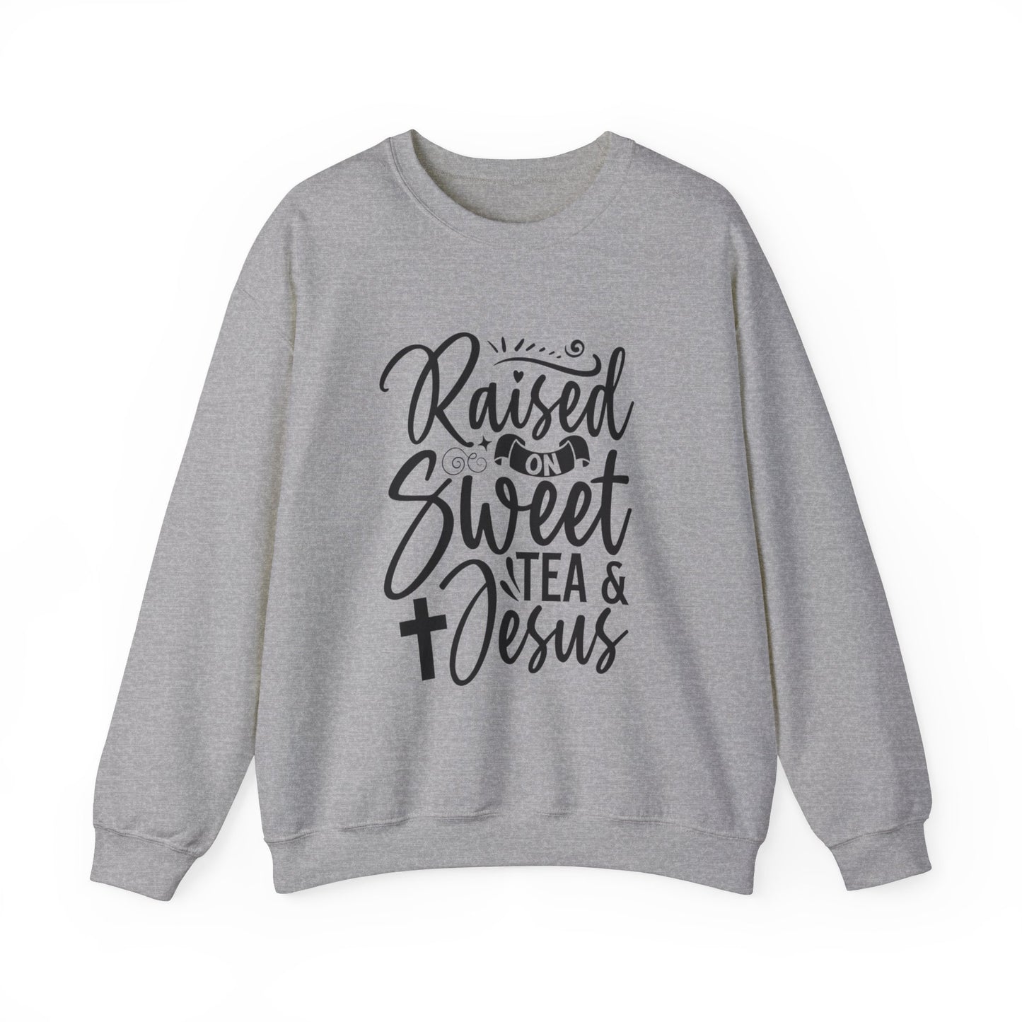 Sweet Tea and Jesus Women's Relaxed Sweatshirt (Black Logo) - Sweet Baby Jeez Teez