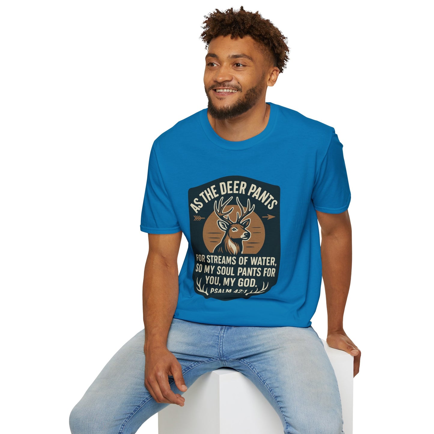 Psalm 42:1 "As The Deer" Bible Verse Softstyle Tshirt