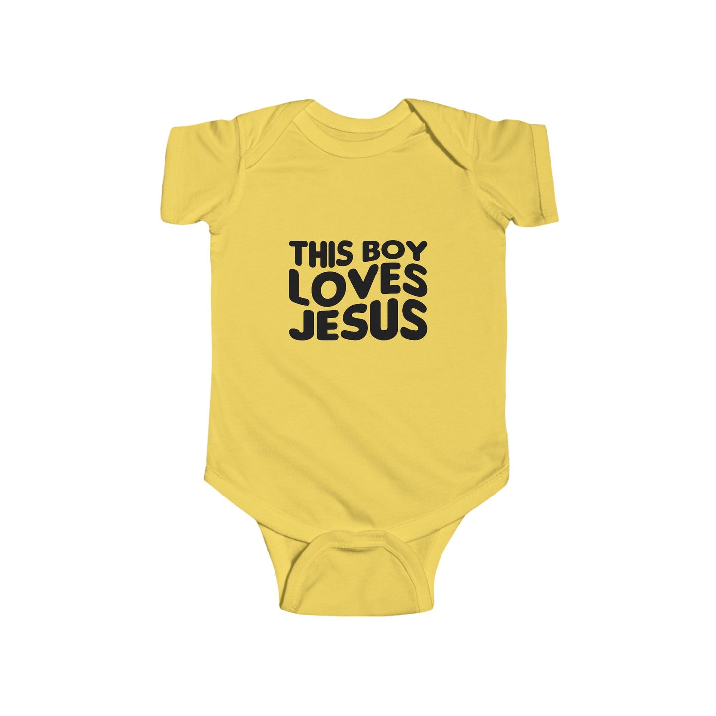 This Boy Loves Jesus Baby Onsie - Sweet Baby Jeez Teez