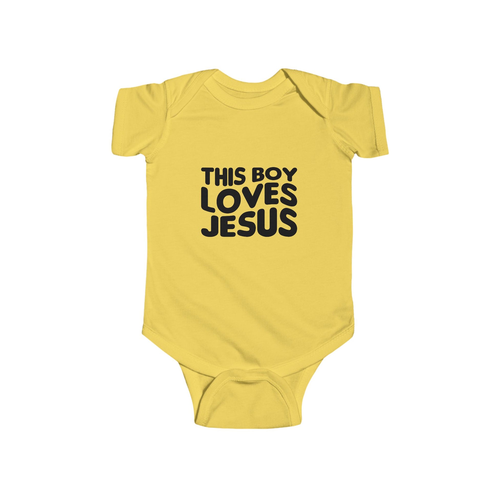 This Boy Loves Jesus Baby Onsie - Sweet Baby Jeez Teez