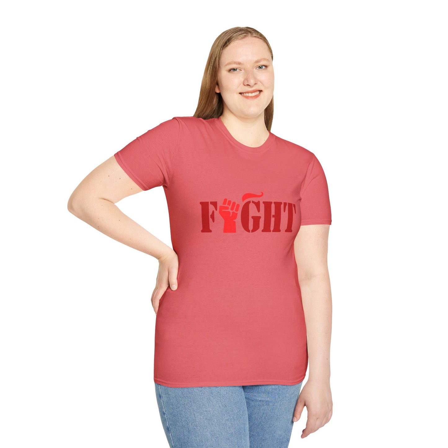 Fight Women's Relaxed/Plus Tshirt (Red Fist Logo) - Sweet Baby Jeez Teez